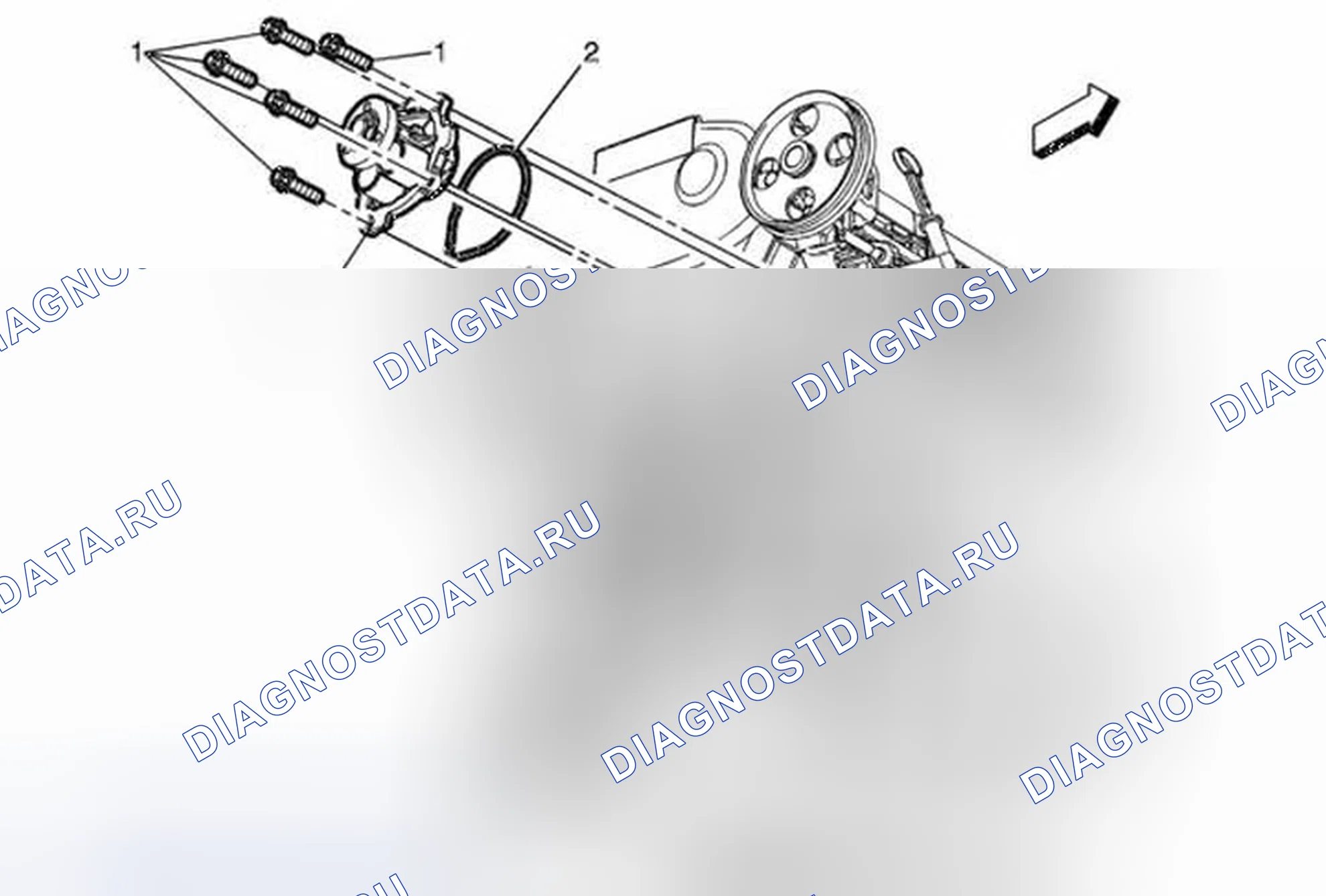 Рис. 10: Замена водяного насоса (2H0). Buick Encore I