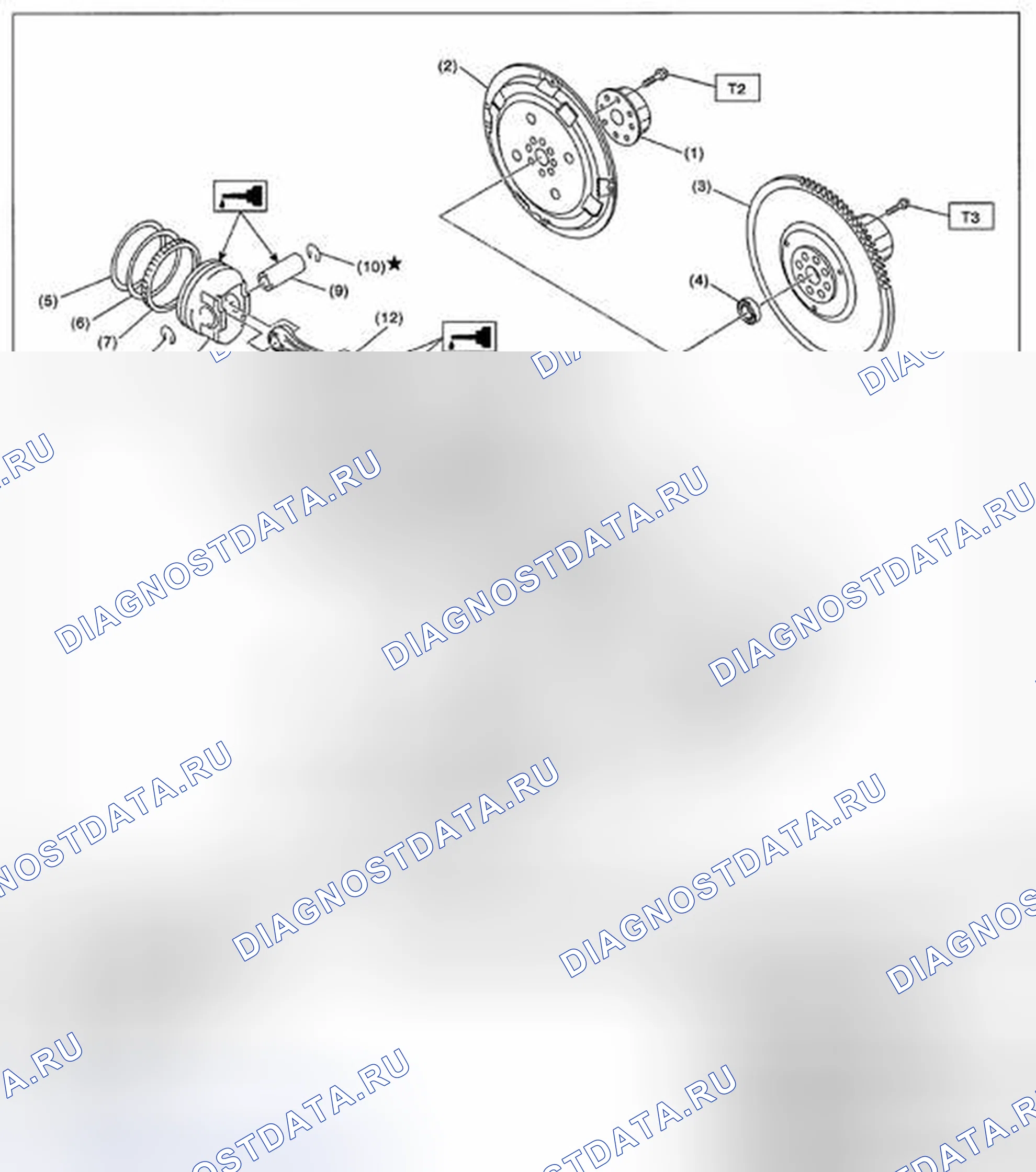 Рис. 7: КОЛЕНЧАТЫЙ ВАЛ И ПОРШЕНЬ. Subaru Legacy BM/BR