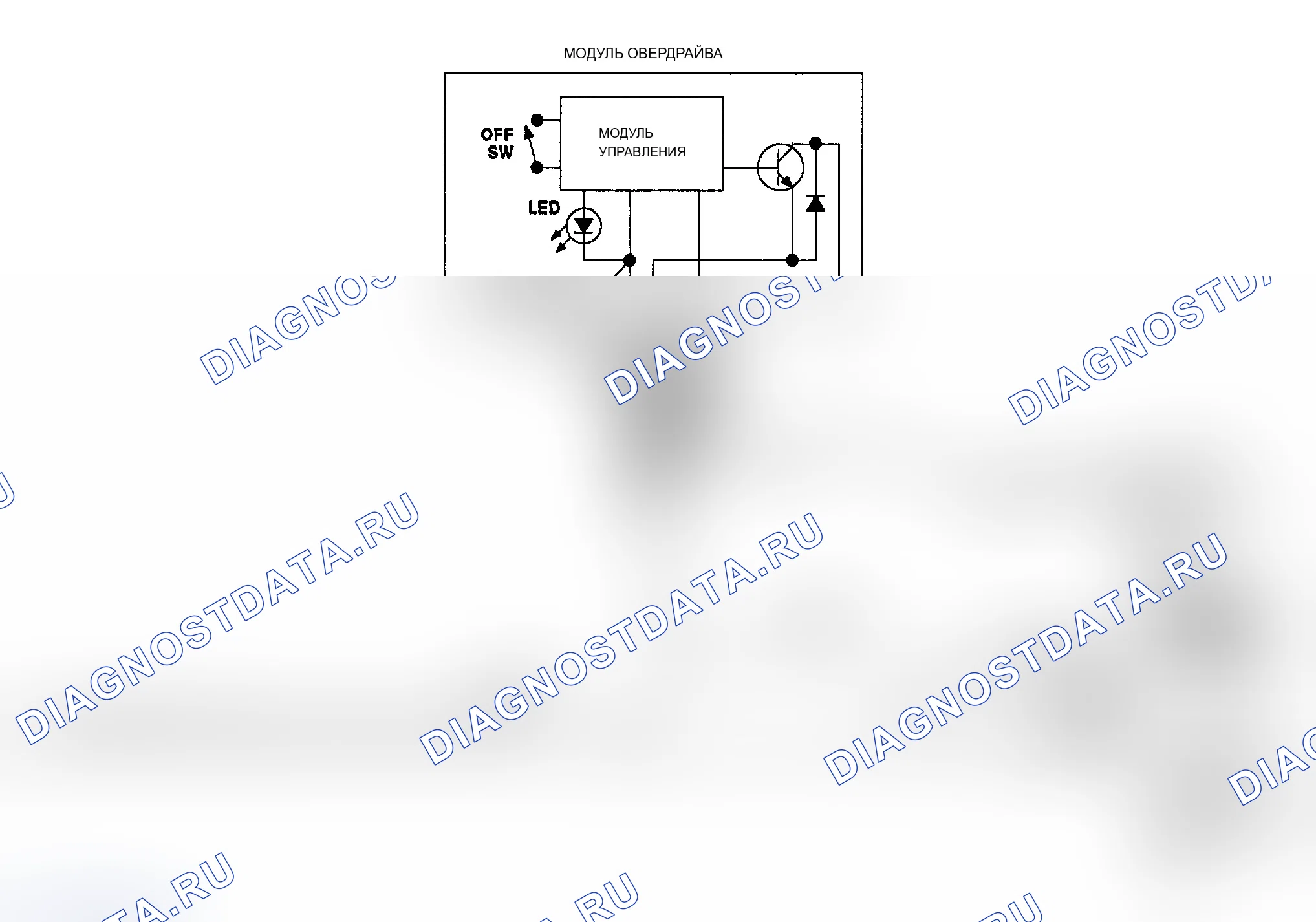 Рис. 70: 1989 Dodge D/W 150-350 и Ramcharger Gas O/D Схема. Dodge Dynasty I