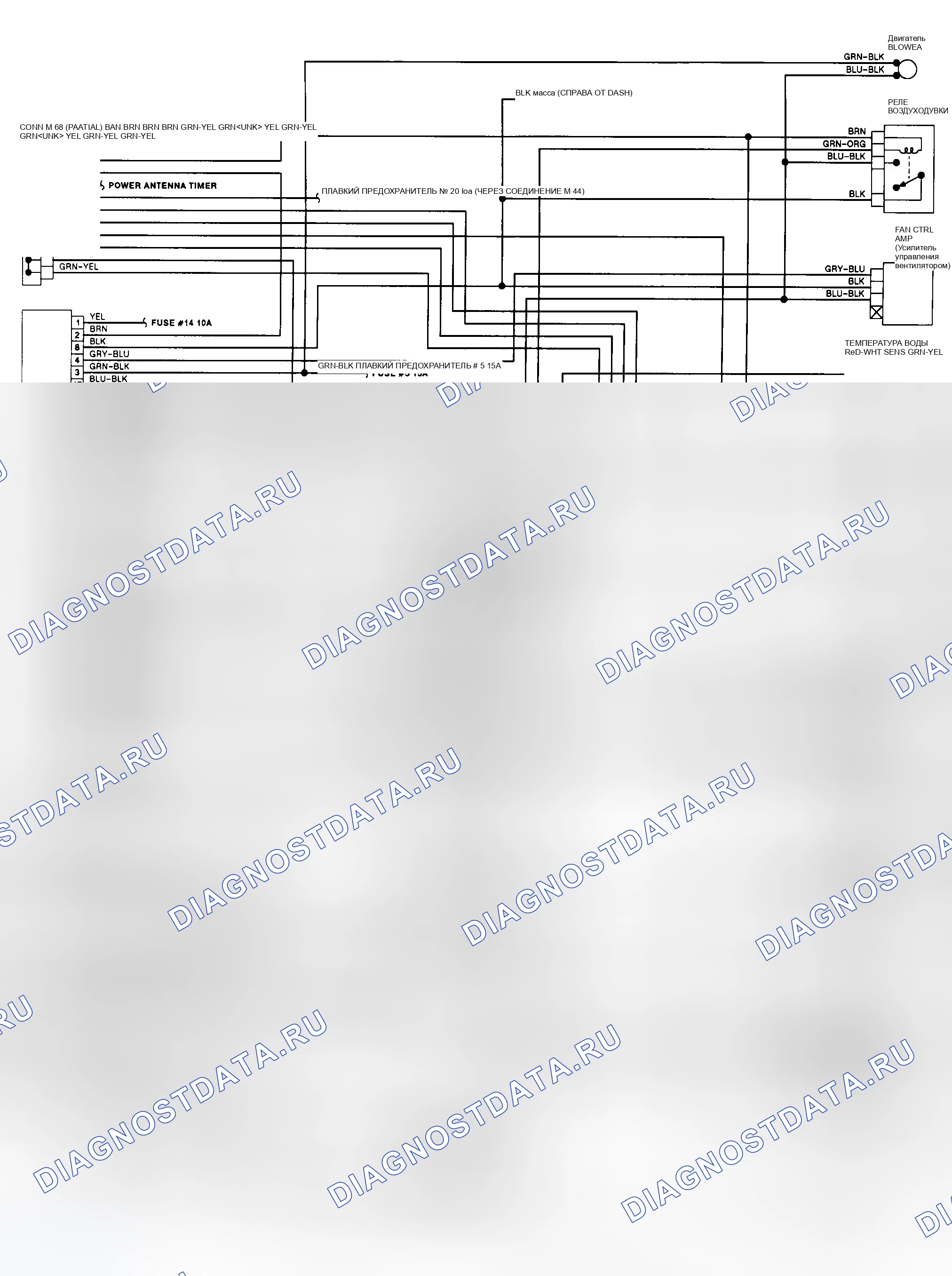 Рис. 53: Схема подключения автоматической системы A / C-отопитель (1992). Infiniti Q45 I