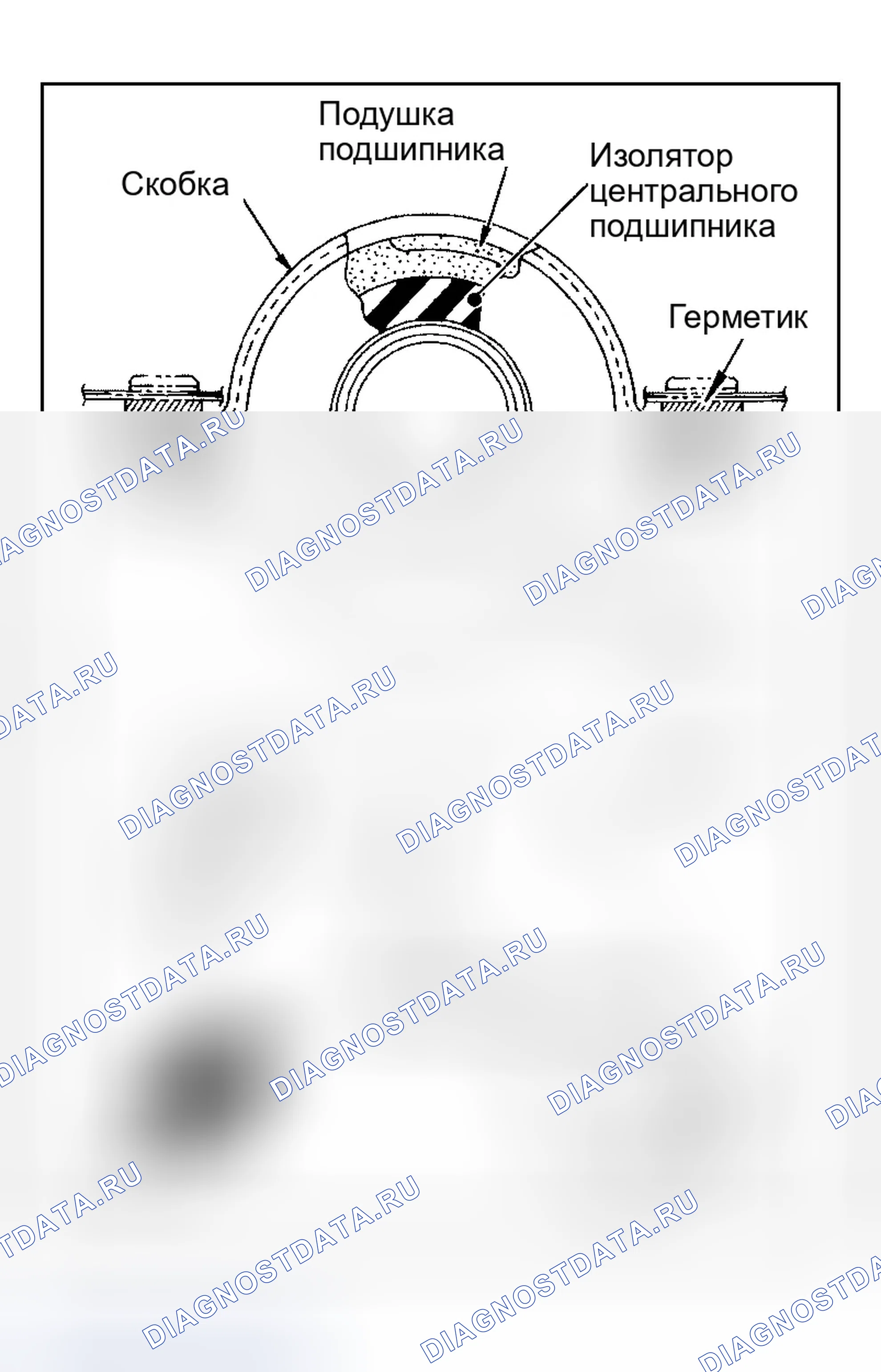 Рис. 4: Установка кронштейна центрального подшипника. Infiniti Q45 III