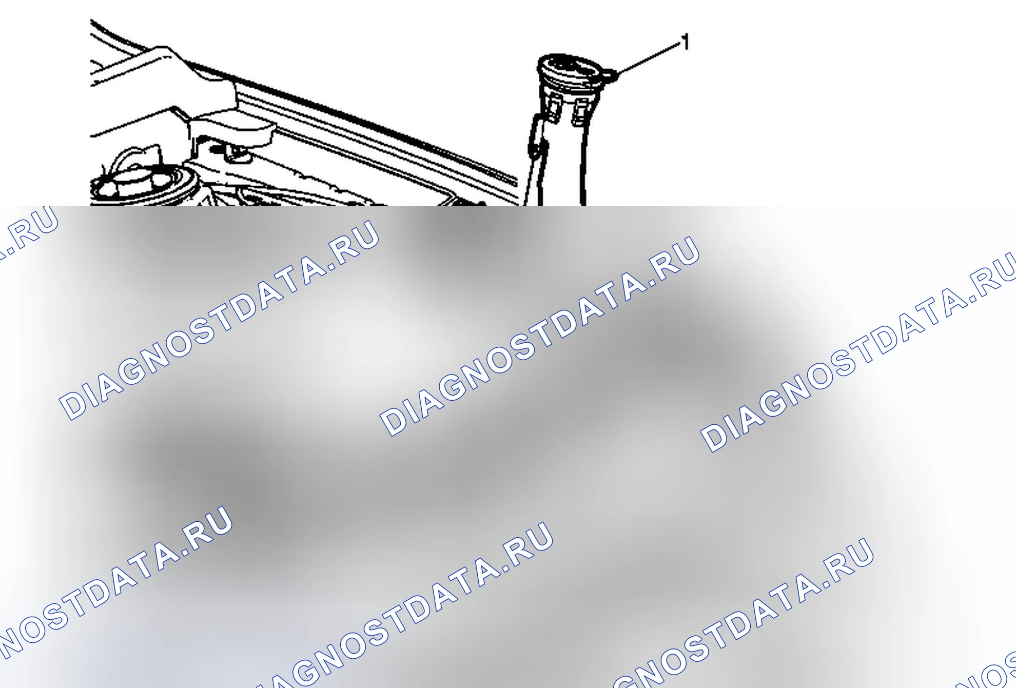 Рис. 9: Замена наполнительной трубки контейнера растворителя омывателя ветрового стекла. Chevrolet Malibu VIII рестайлинг