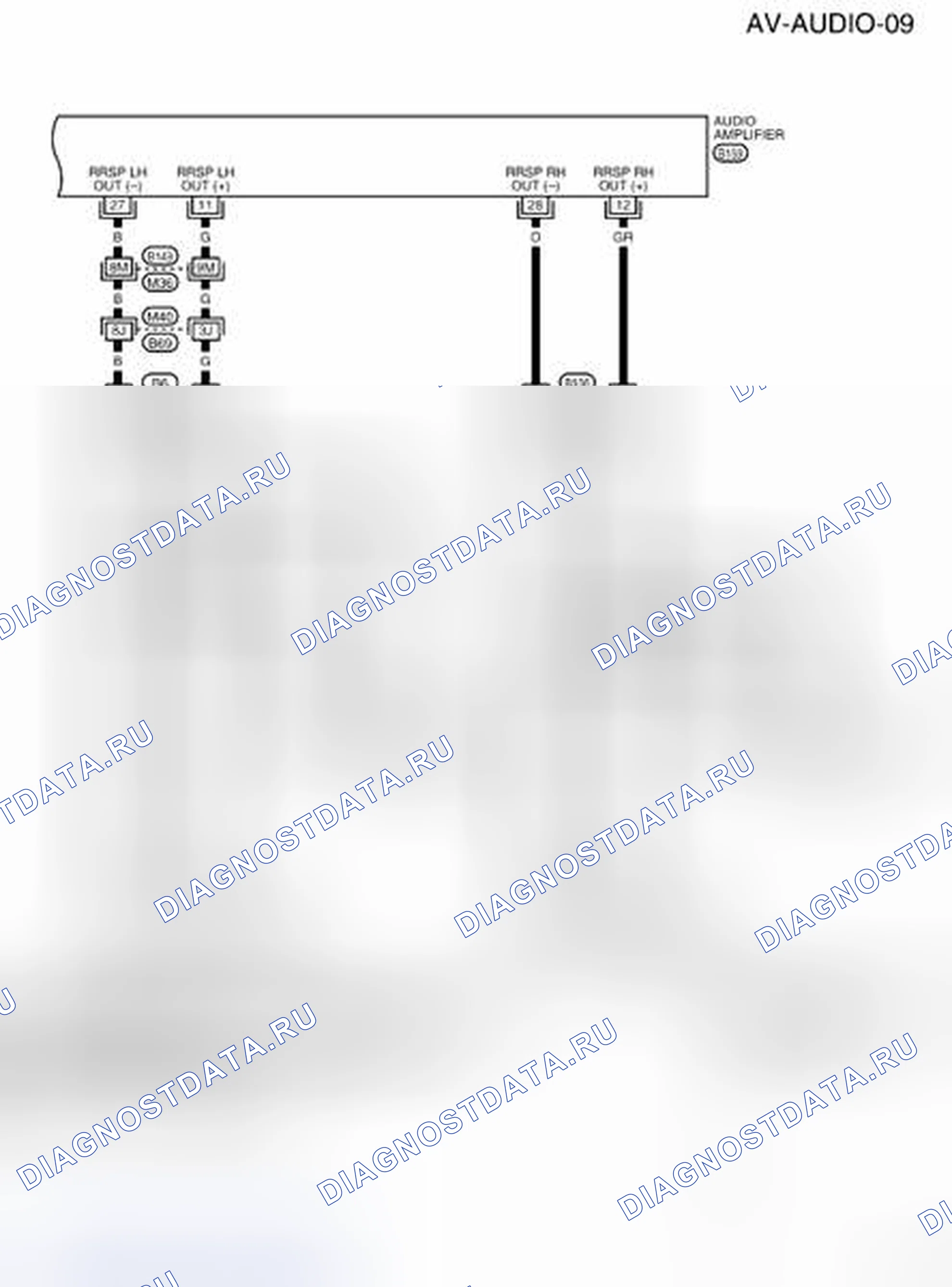 Рис. 21: электросхема - Av-AUDIO-09 (премиум система (кабина экипажа)). Nissan Frontier D40