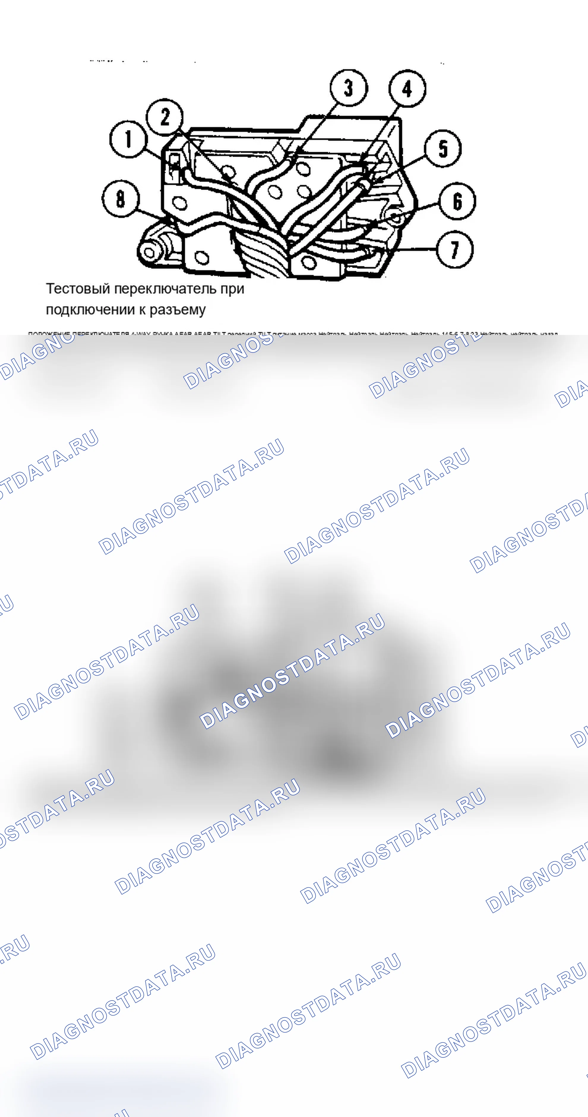 Рис. 1: Проверка идентификатора клеммы и переключателя для переключателей, установленных на кронштейне. Lincoln Town Car I