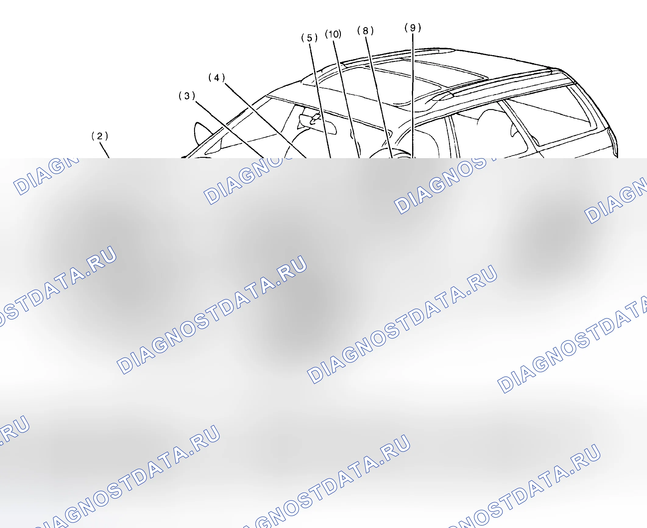 Рис. 437: Схема расположения электрических компонентов (1 из 2). Subaru Outback BH