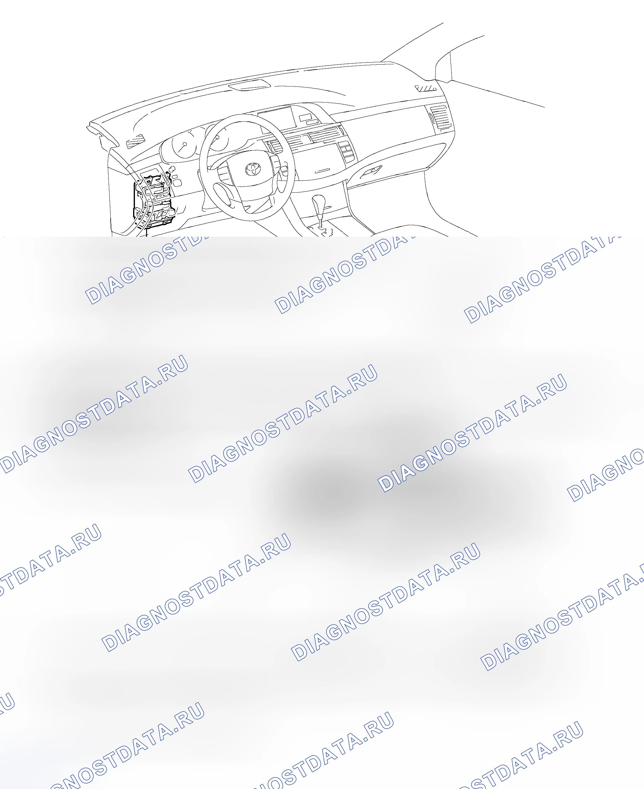 Рис. 1: РАСПОЛОЖЕНИЕ ДЕТАЛЕЙ. Toyota Avalon XX30