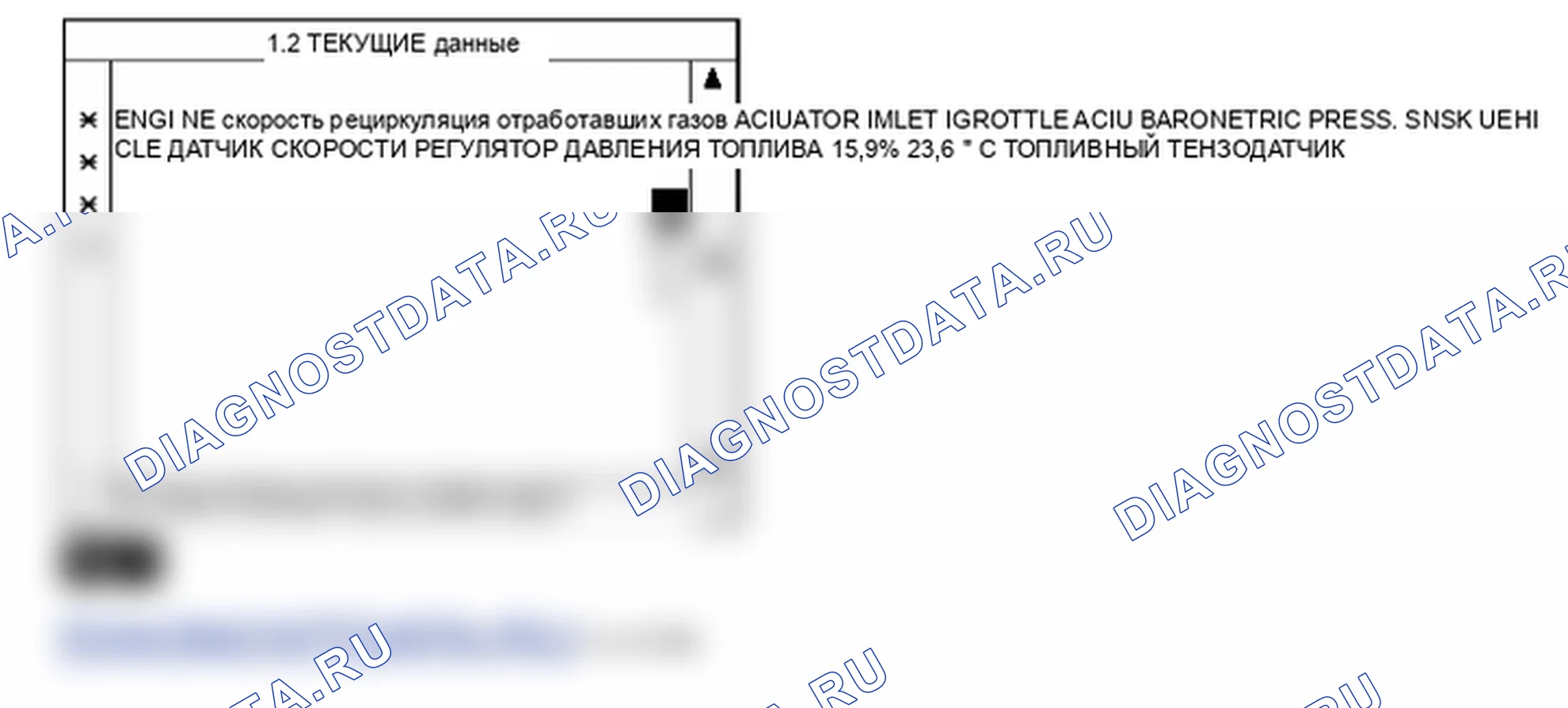 Данные диагностического сканера — P1190. Kia Sportage KM
