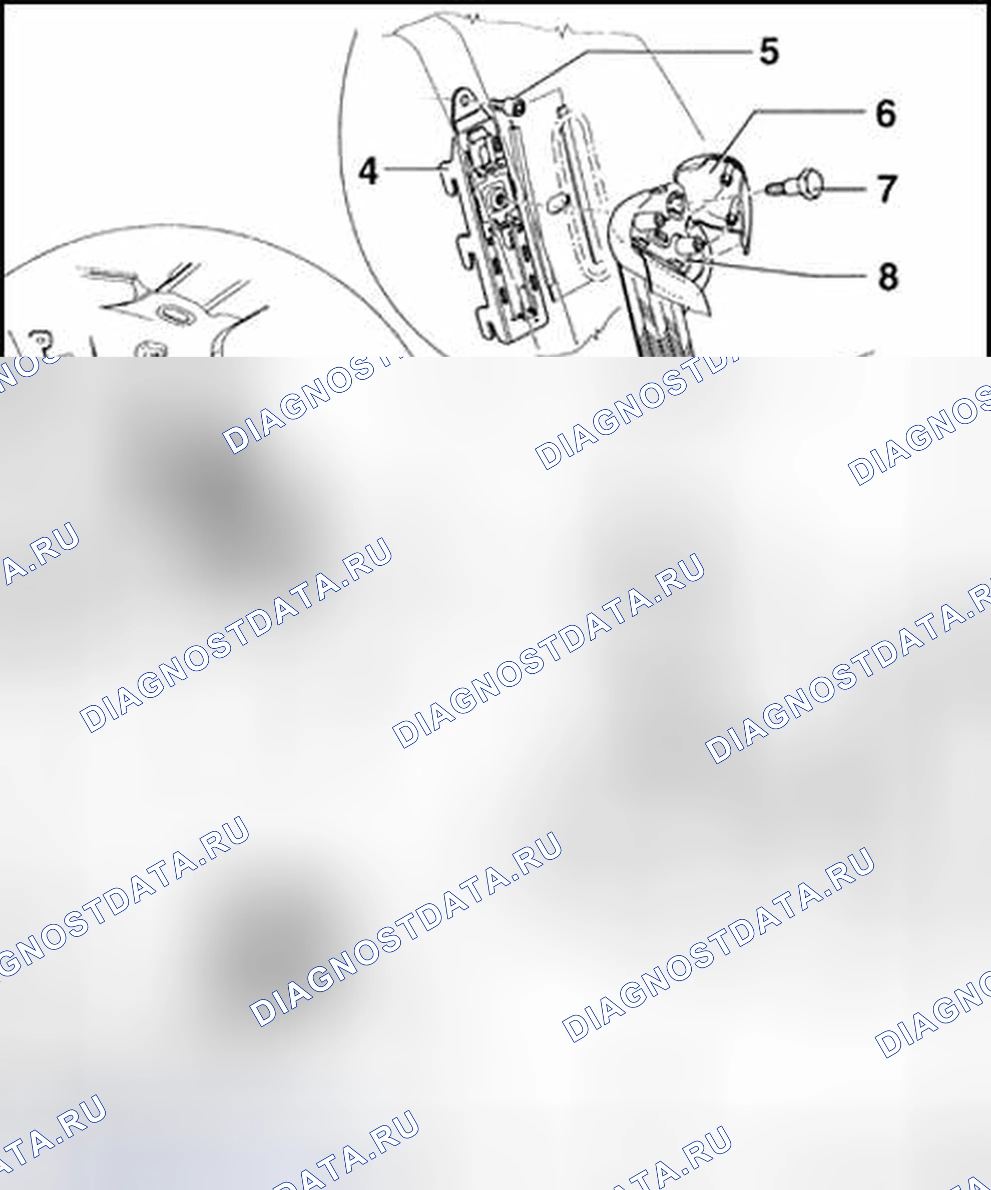 Рис. 27: Задние внешние ремни безопасности, обзор сборки. Volkswagen Golf Mk4