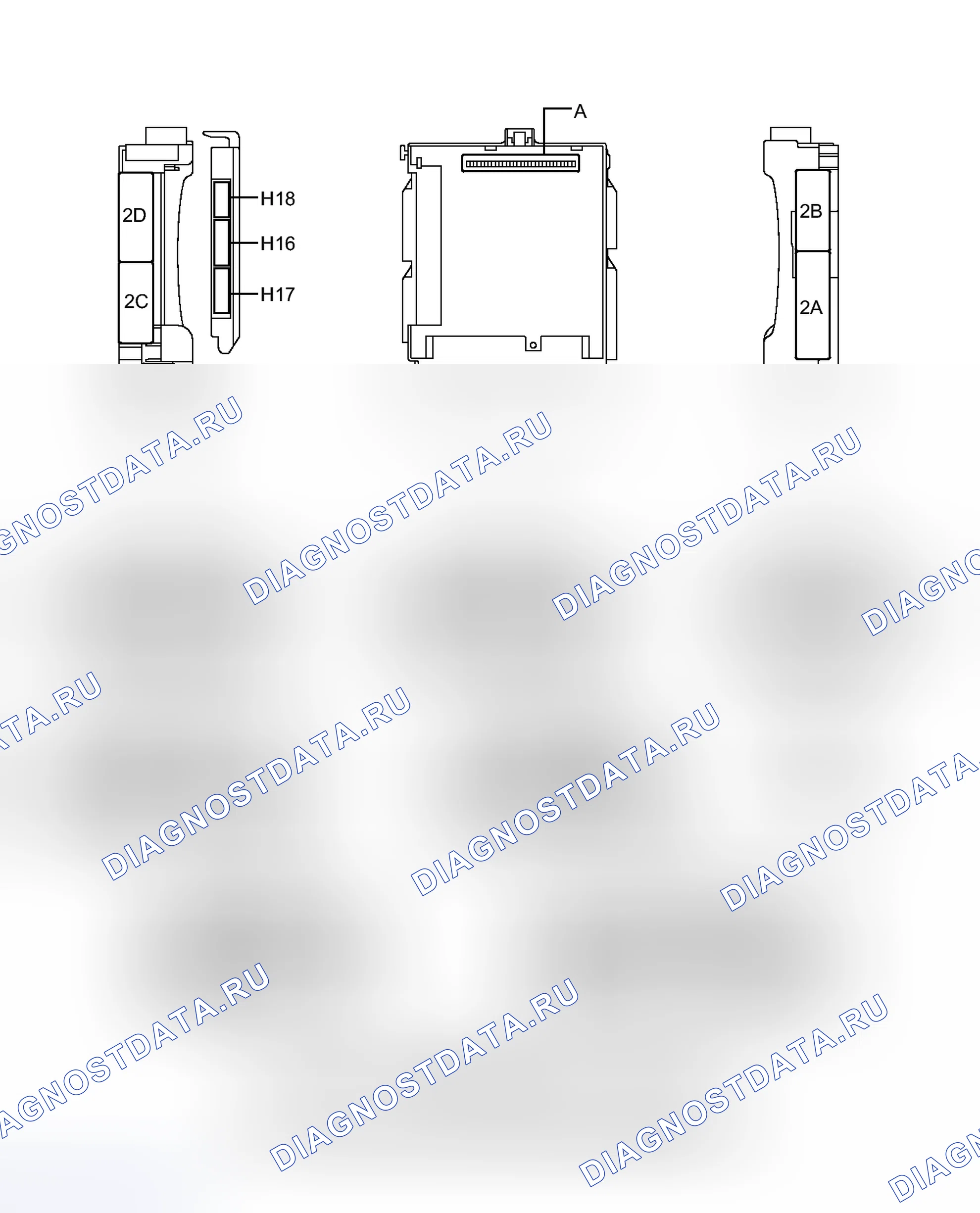 Рис. 15: ТЕРМИНАЛЫ блока управления (ЭБУ) [08 / 2012 -]. Lexus CT I
