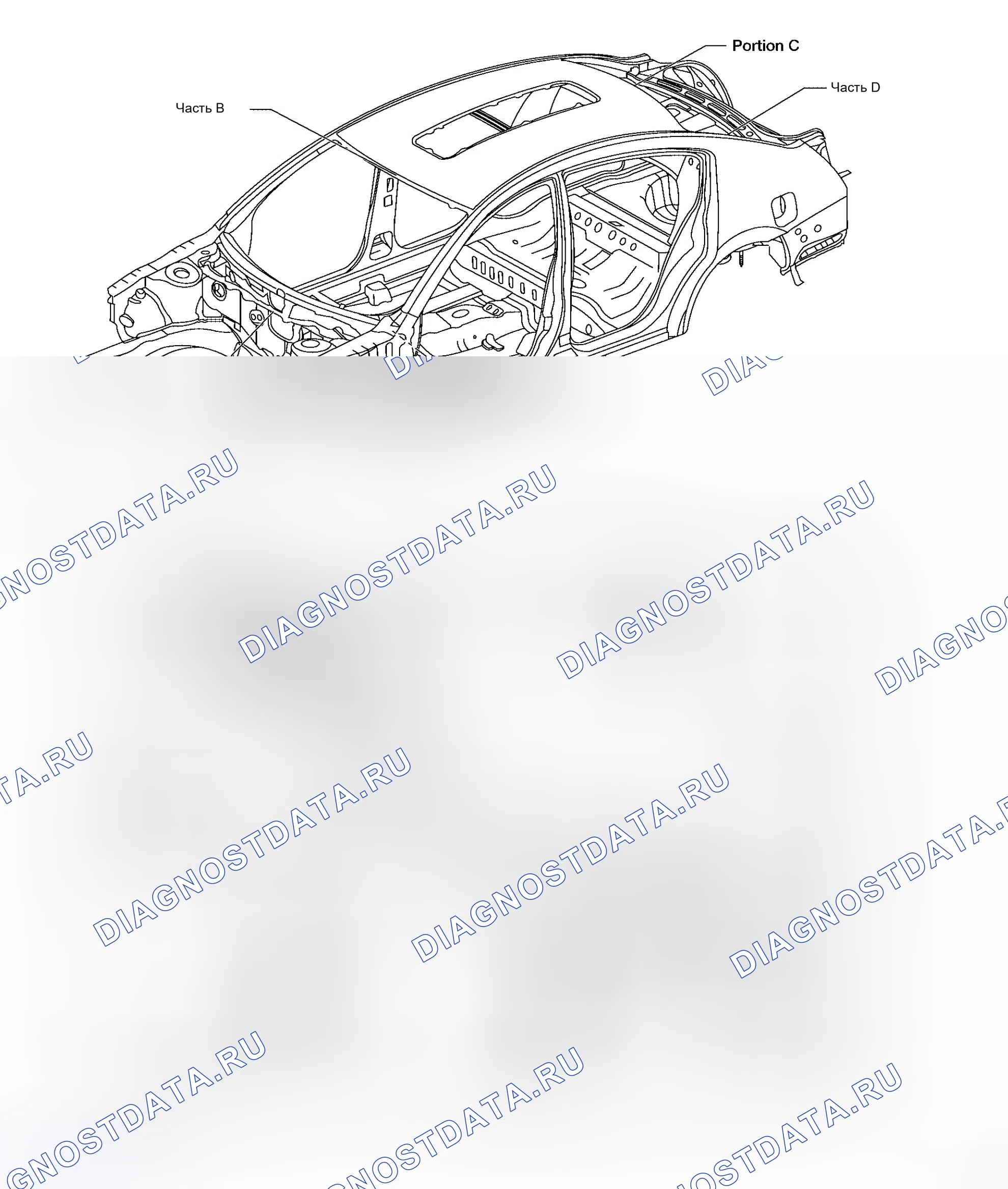 Рис. 189: ОТМЕТКИ ЦЕНТРА ТЕЛА. Honda Prelude I