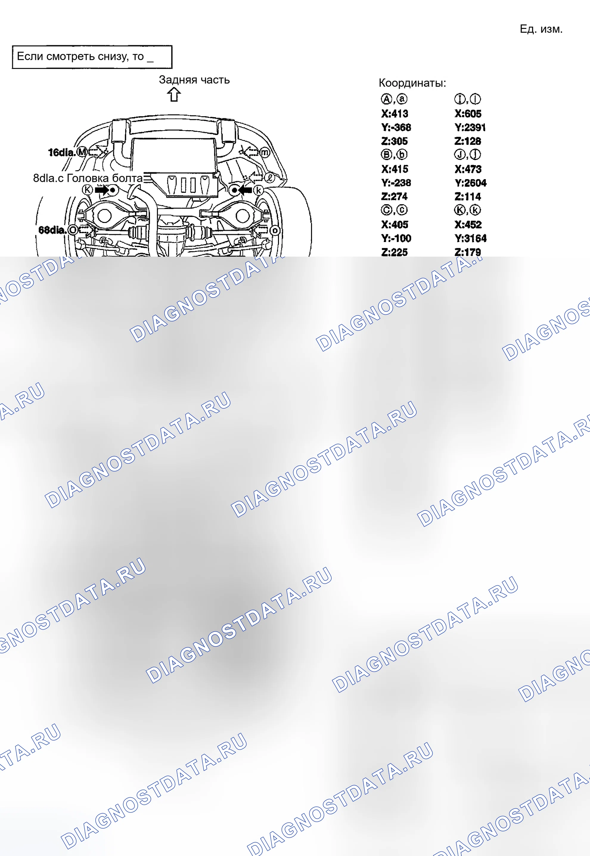 Рис. 133: Точки измерения. Infiniti G35 III
