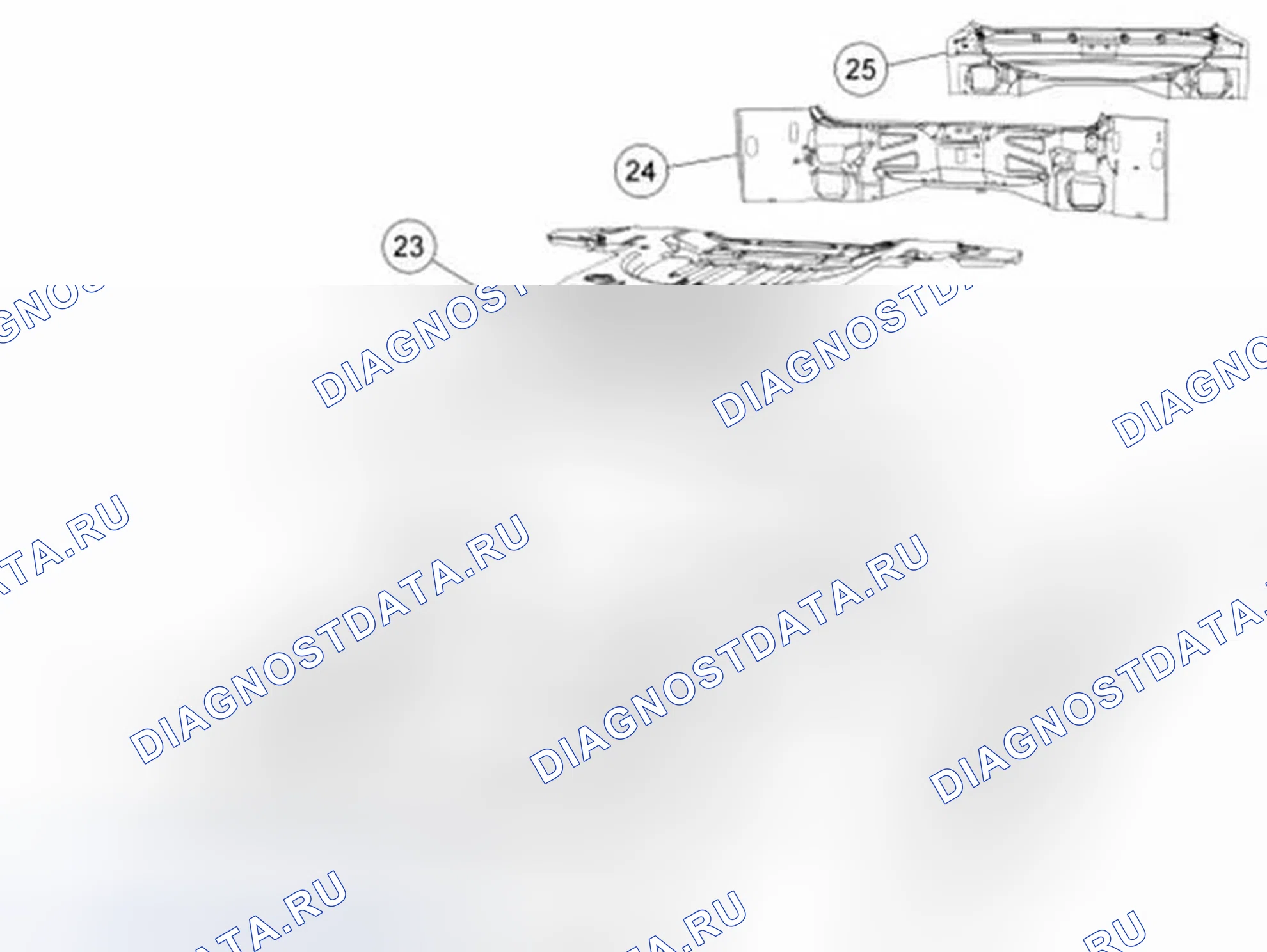 Рис. 117: Днище кузова - заднее. Ford Edge I рестайлинг