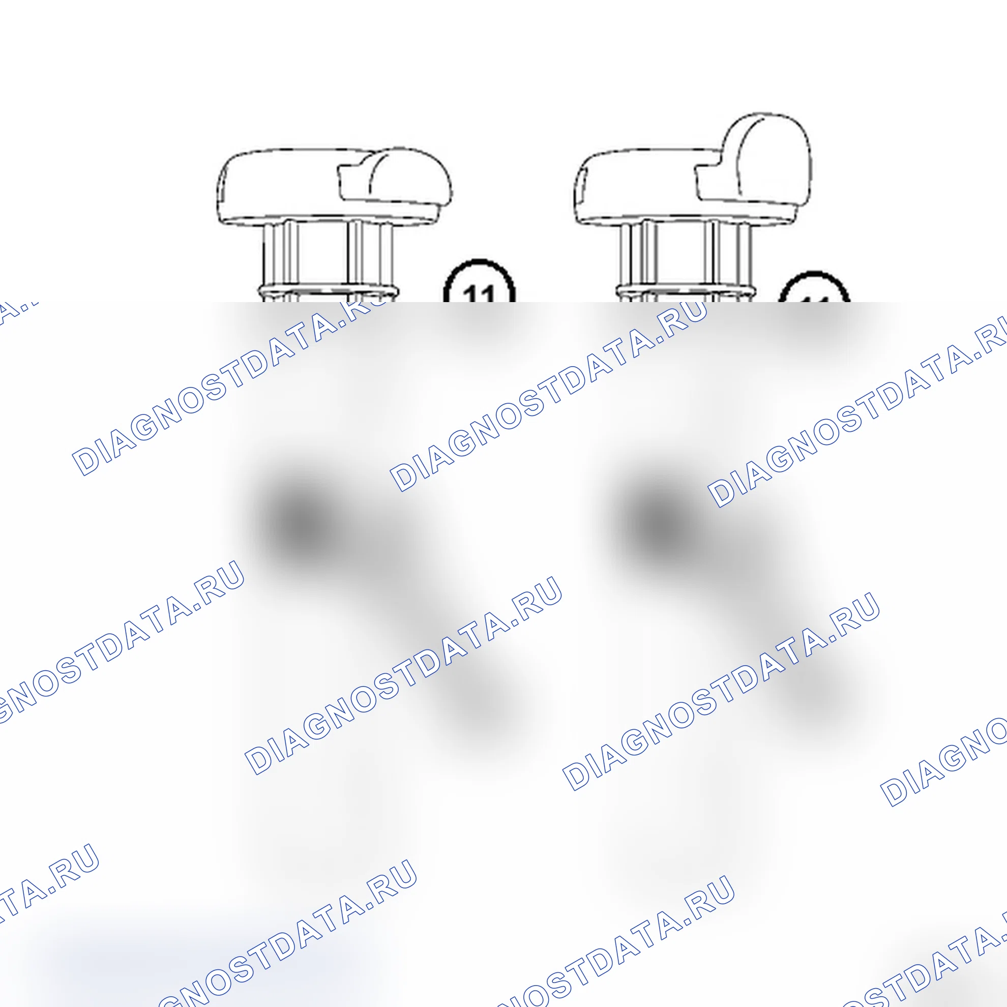 Обивка спинки заднего сиденья, складывающиеся в соотношении 1/3 и 2/3. Renault Logan I