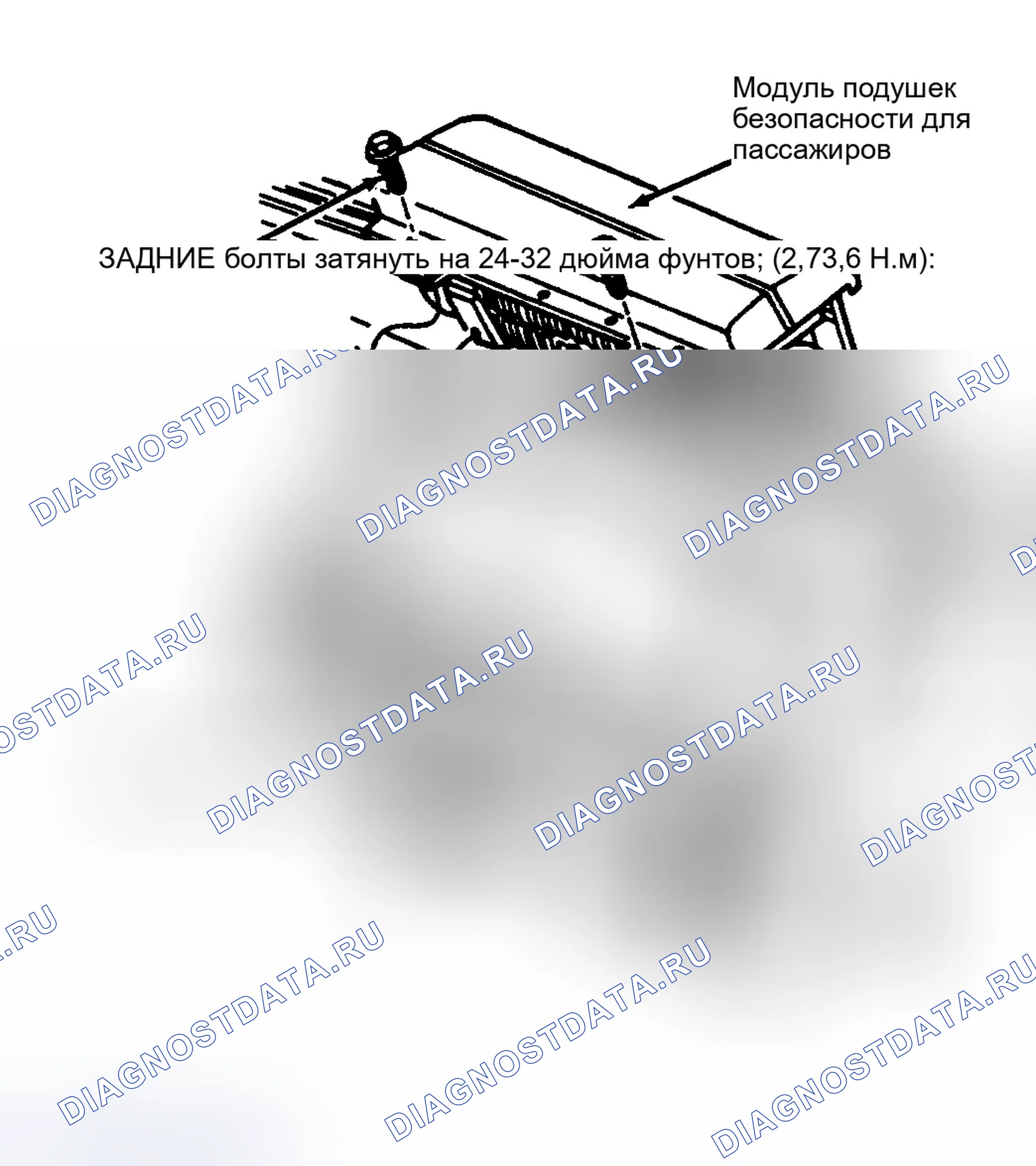 Рис. 20: Внутренний диаметр модуля подушки безопасности пассажира (Crown Victoria, Grand Marquis и Town Car). Ford Econoline E350 