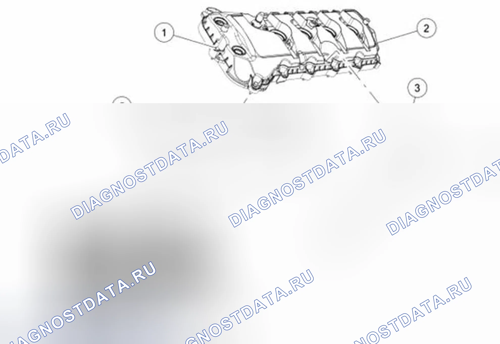 Рис. 630: Крышка клапана, прокладка, индикатор уровня масла и трубка. Ford Mustang V рестайлинг 2