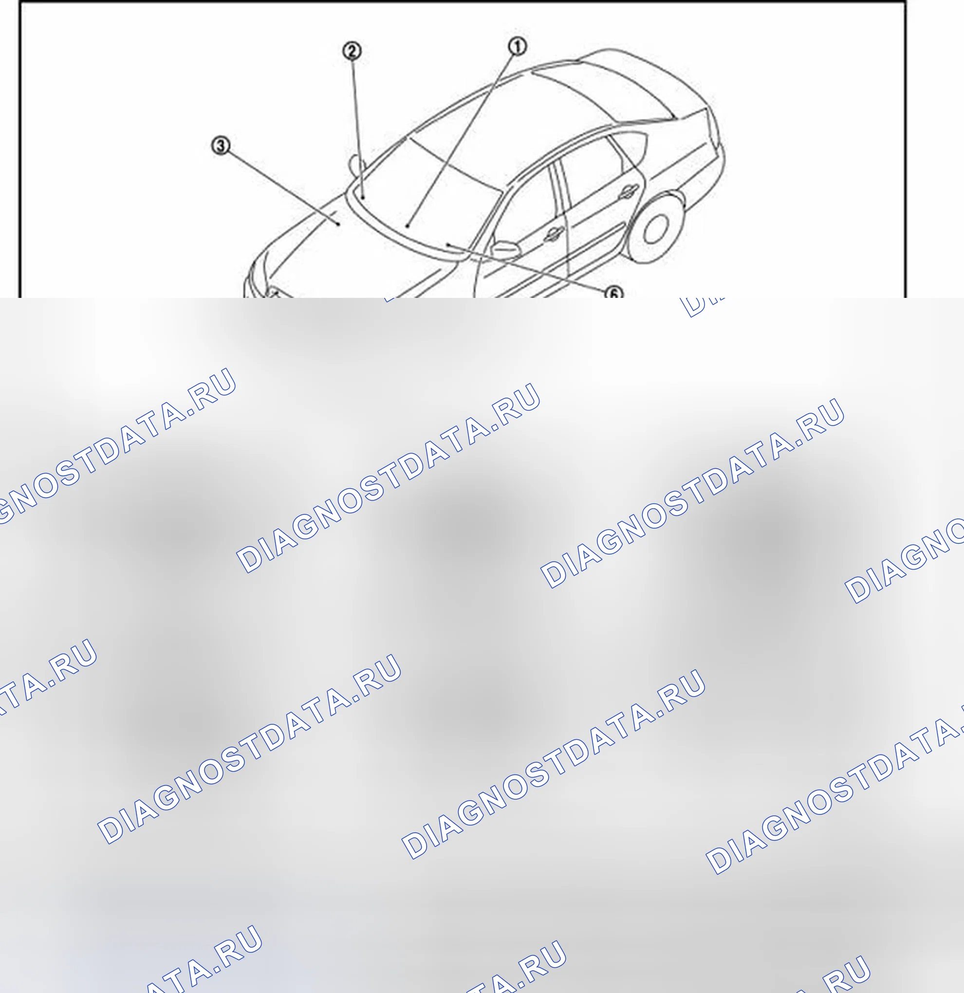 Рис. 56: Расположение компонентов и разъемов кабелей. Infiniti M45 III рестайлинг