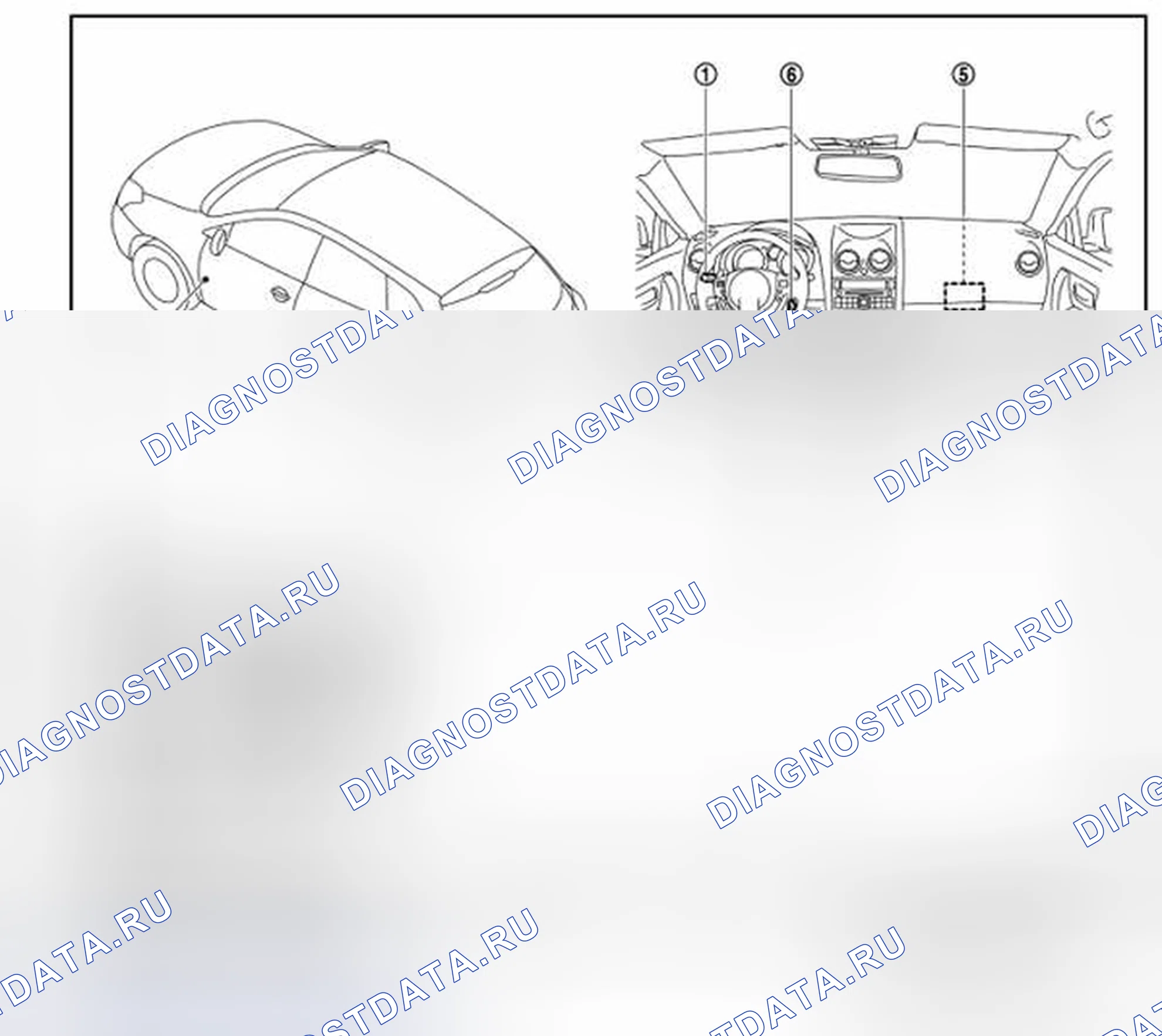Рис. 51: СВЕТОВОЙ НАПОМИНАНИЕ ПРЕДУПРЕЖДЕНИЕ CHIME: расположение компонентов. Nissan Rogue I рестайлинг