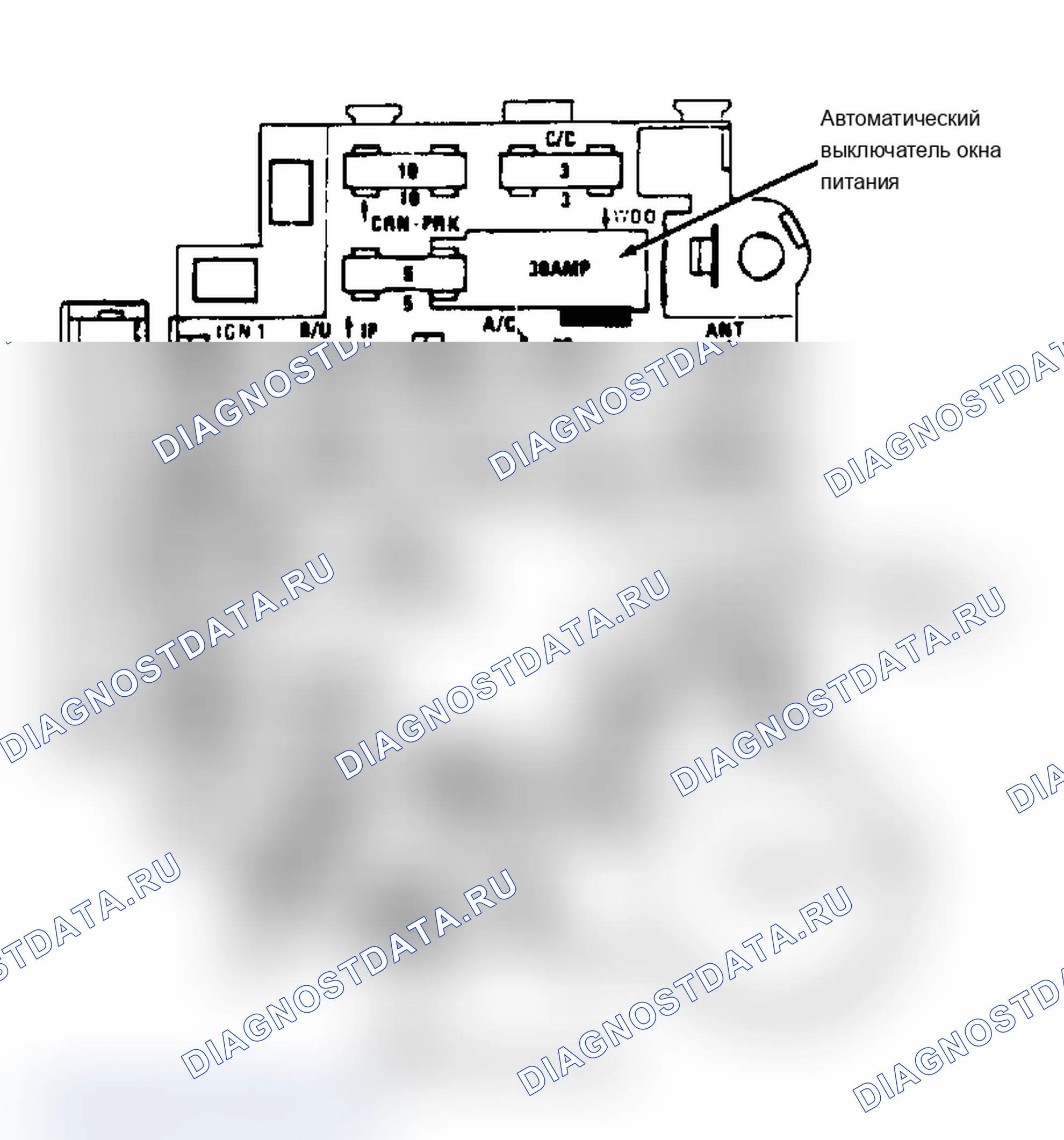 Рис. 3: Расположение компонентов (3 из 7). Cadillac Brougham I