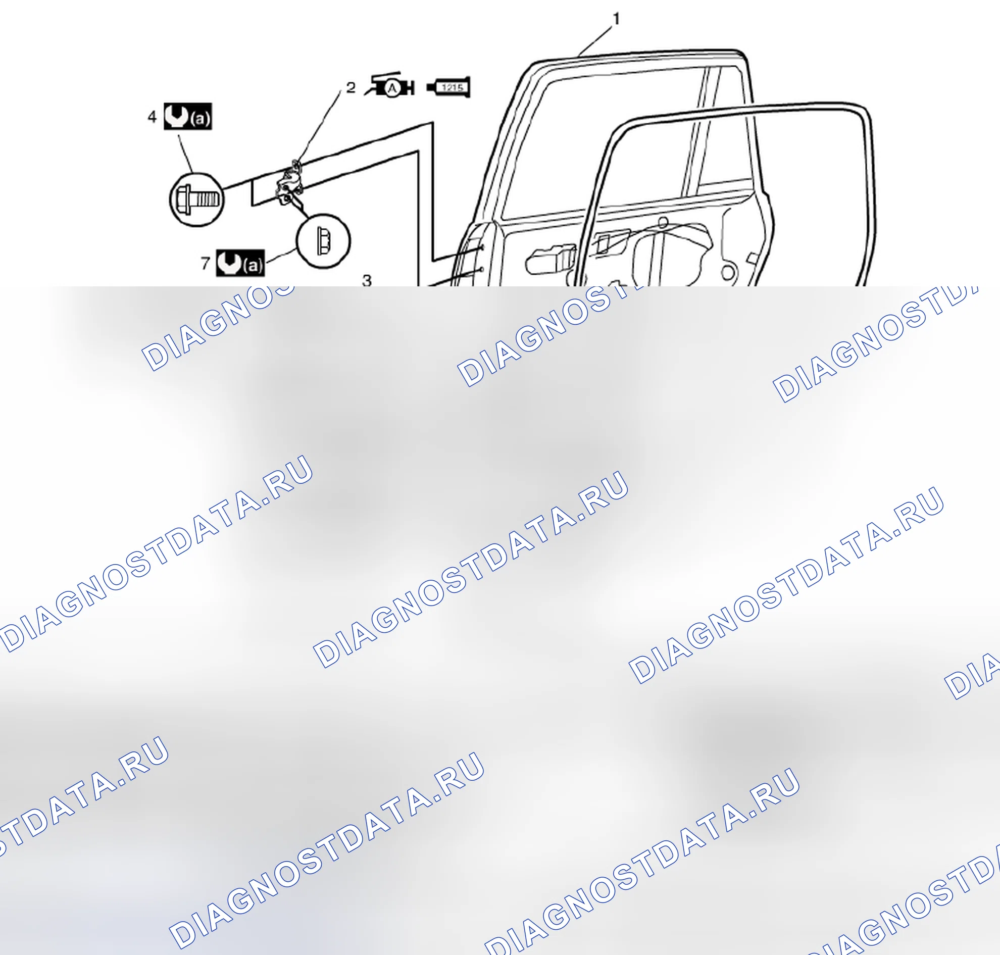 Рис. 22: Компоненты задней двери в сборе. Suzuki Grand Vitara II рестайлинг