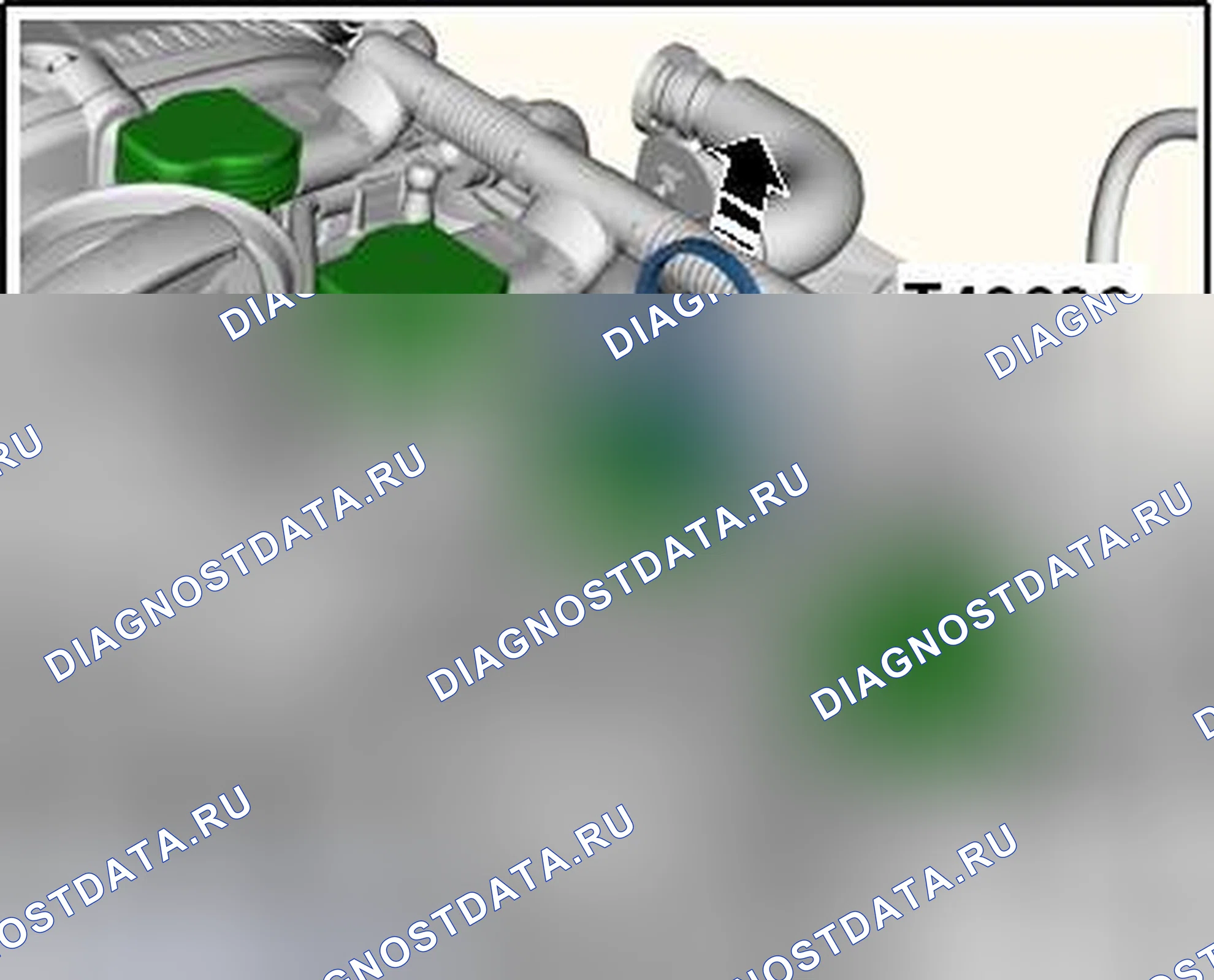 Рис. 53: Определение положения и направления для использования съемника катушки зажигания. Volkswagen Tiguan I
