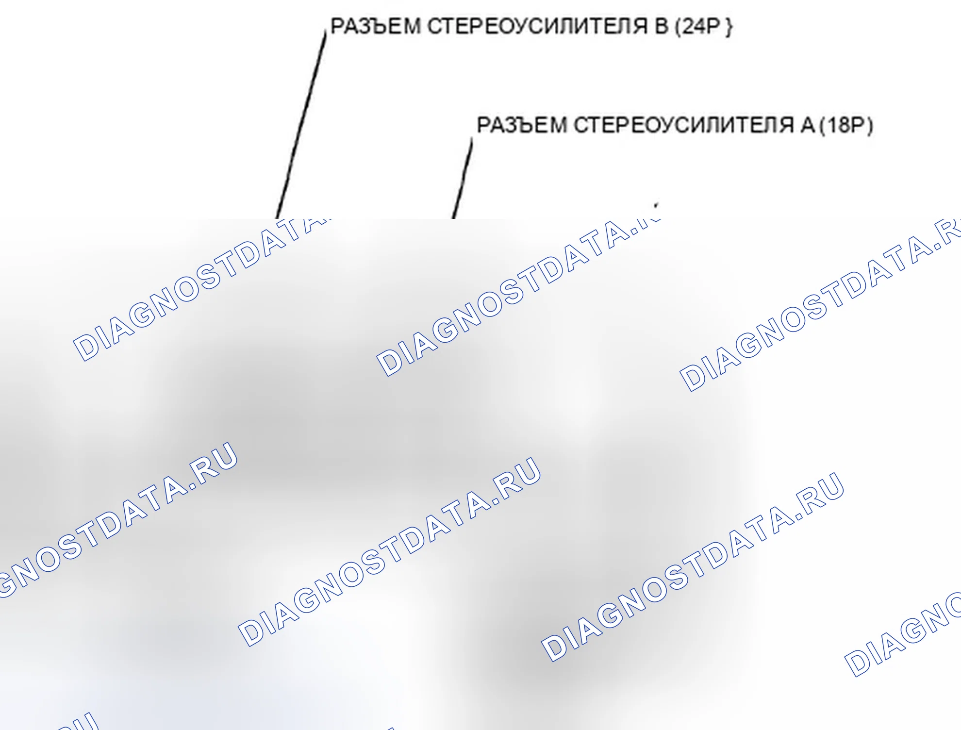 Рис. 48: Разъем стереоусилителя для входов и выходов (с высококачественным звуком). Acura TSX II