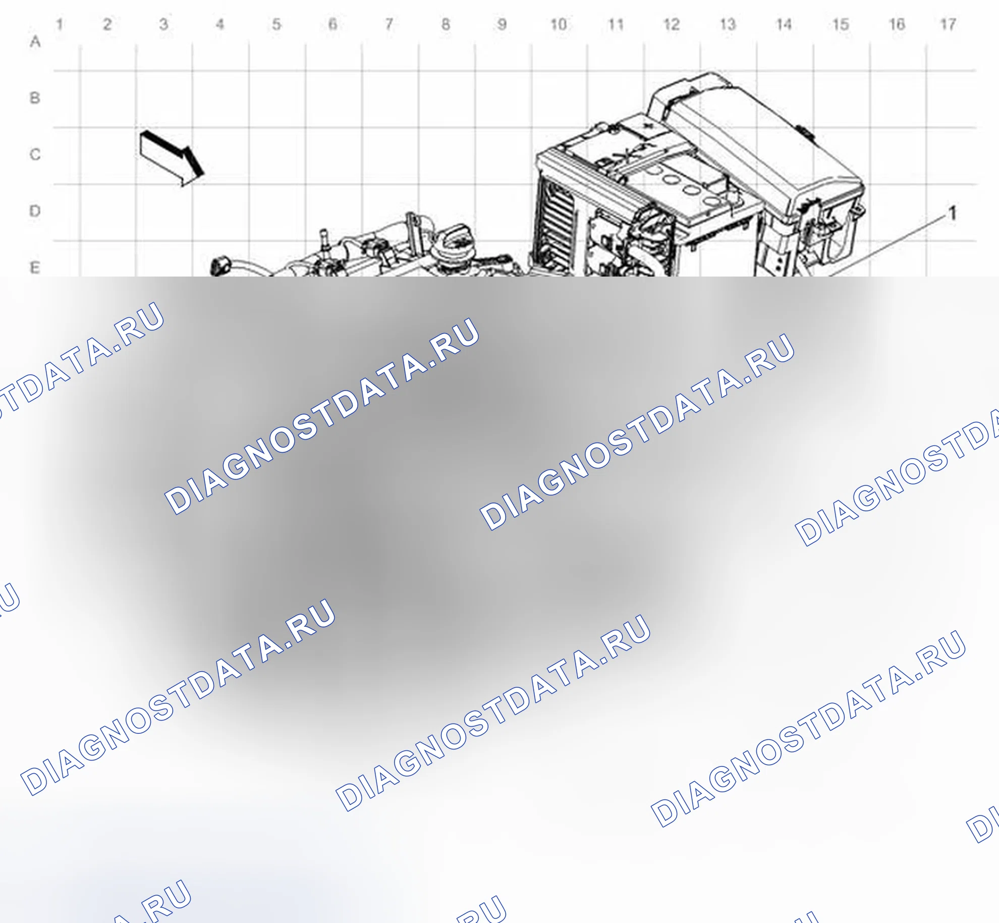 Рис. 25: Правая передняя часть двигателя (LUK). Buick Regal V