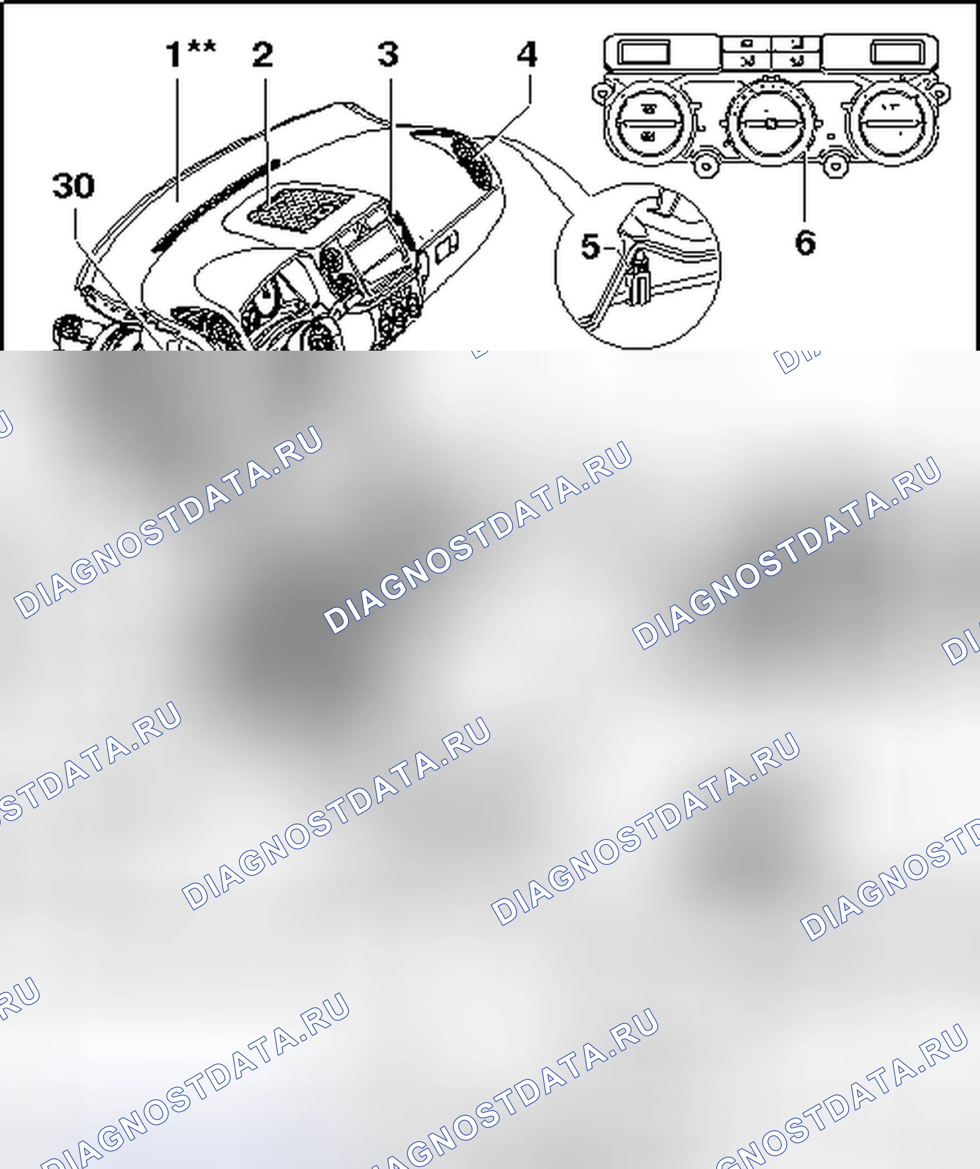 Рис. 63: КЛИМАТРОНИКА ПАССАЖИРСКОГО САЛОНА. Volkswagen Tiguan I