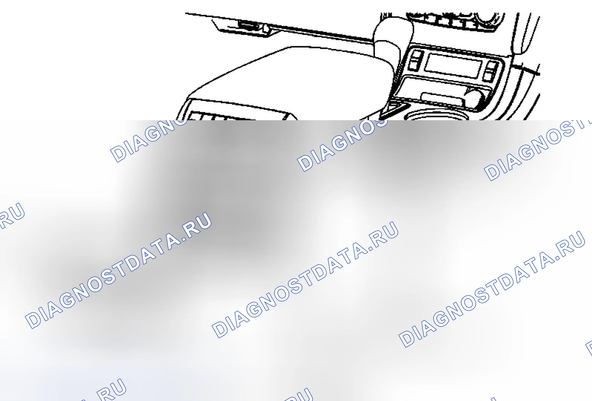 Рис. 214: Замена аппликации на подставке для передней напольной консоли. GMC Acadia I рестайлинг