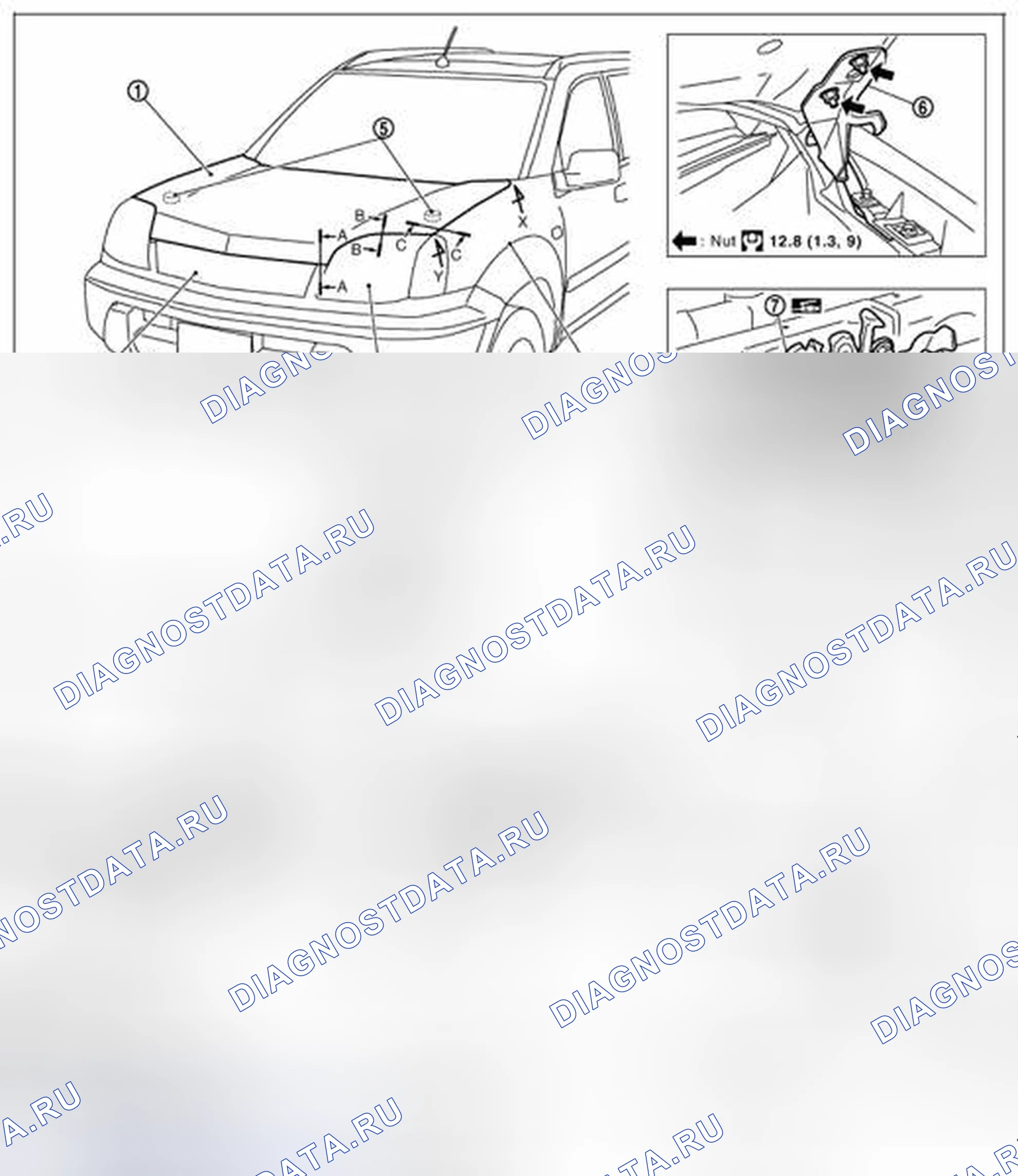 Рис. 131: Регулировка фитинга. Nissan X-Trail I
