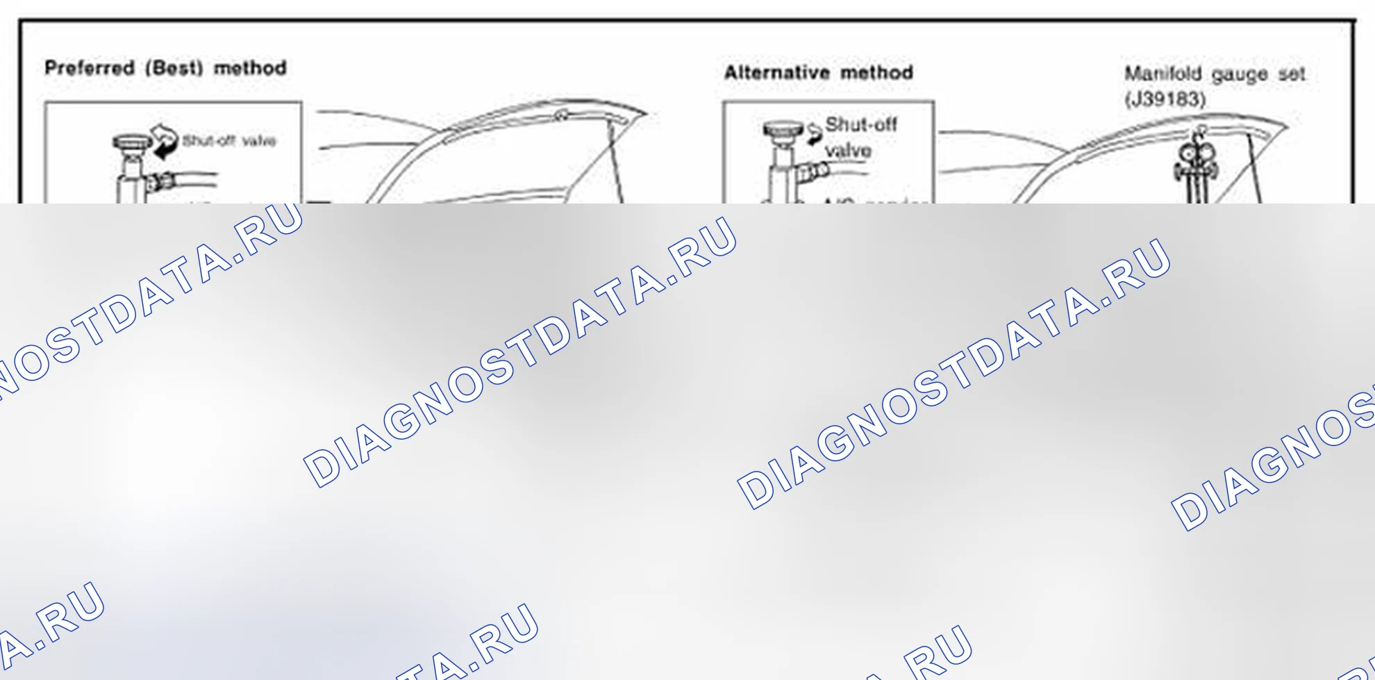 Рис. 144: Система откачки и заправка хладагента. Nissan Altima L33