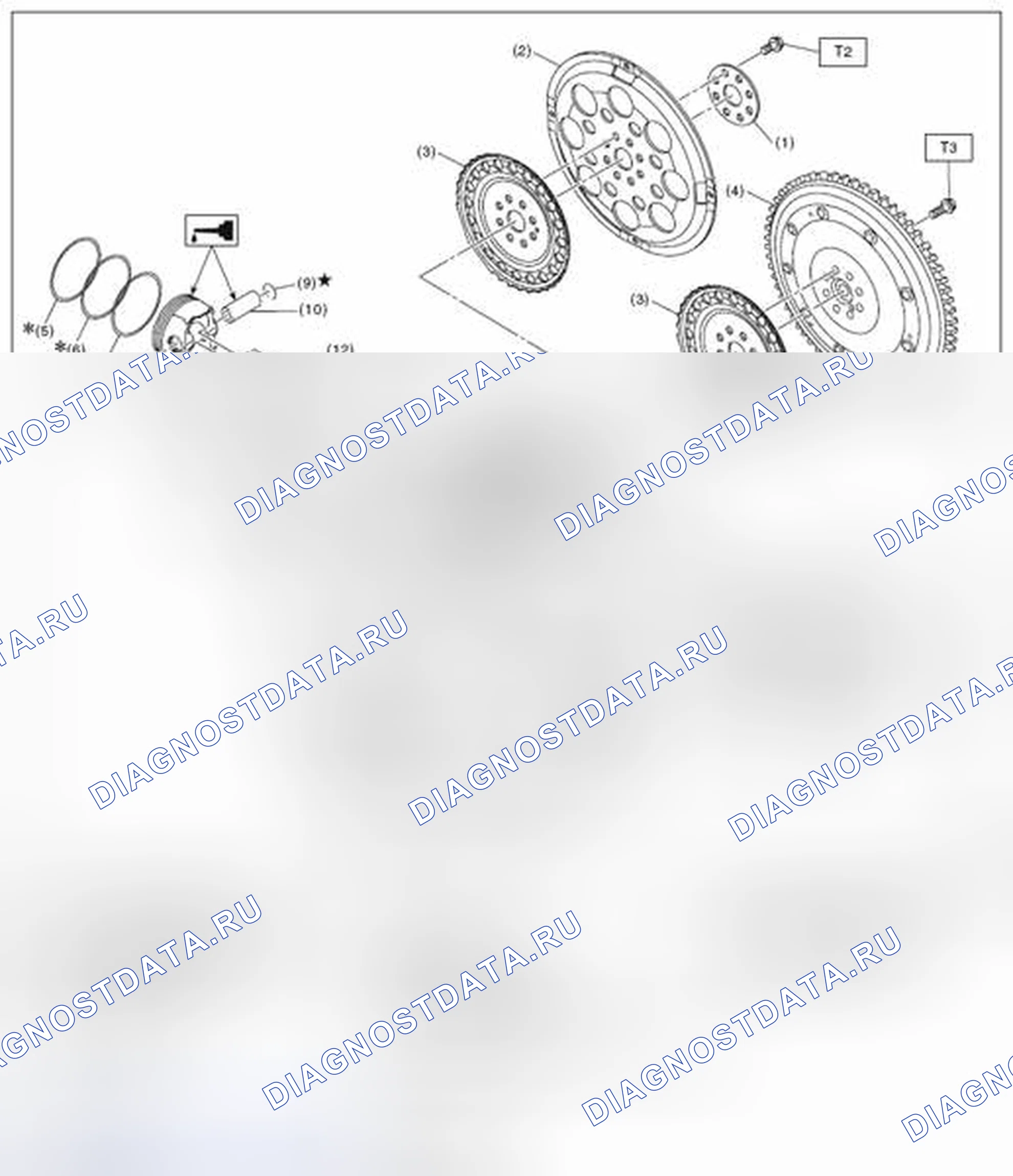 Рис. 206: КОЛЕНЧАТЫЙ ВАЛ И ПОРШЕНЬ. Subaru Forester SJ