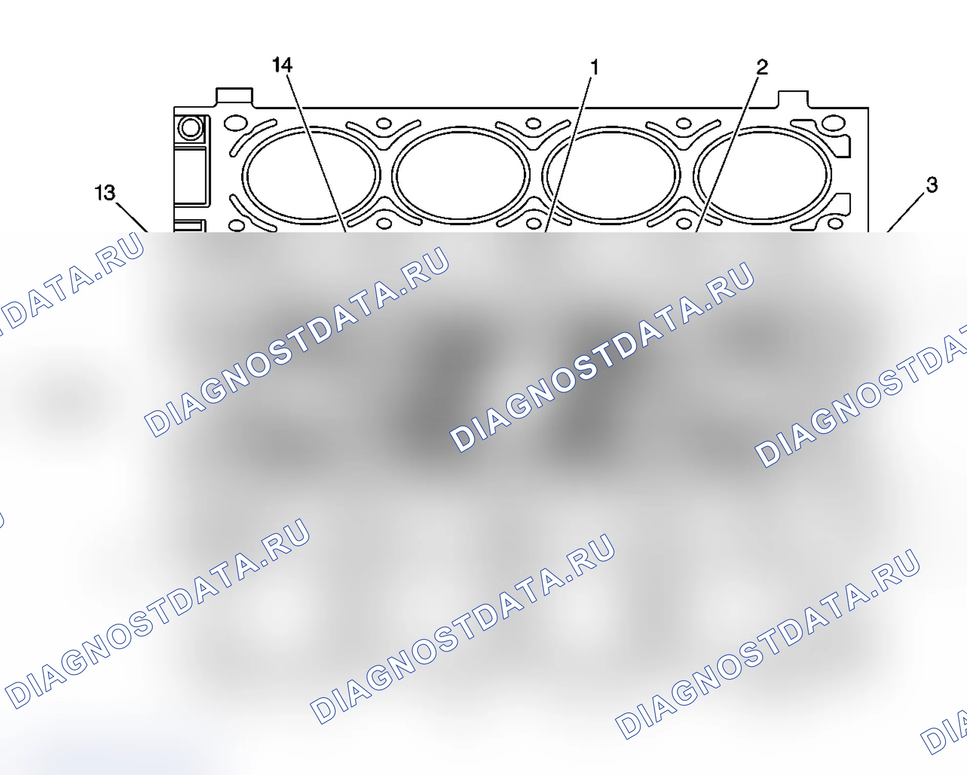 Рис. 41: Блок цилиндров - вид сверху. Chevrolet Cab & Chassis Silverado 3500 
