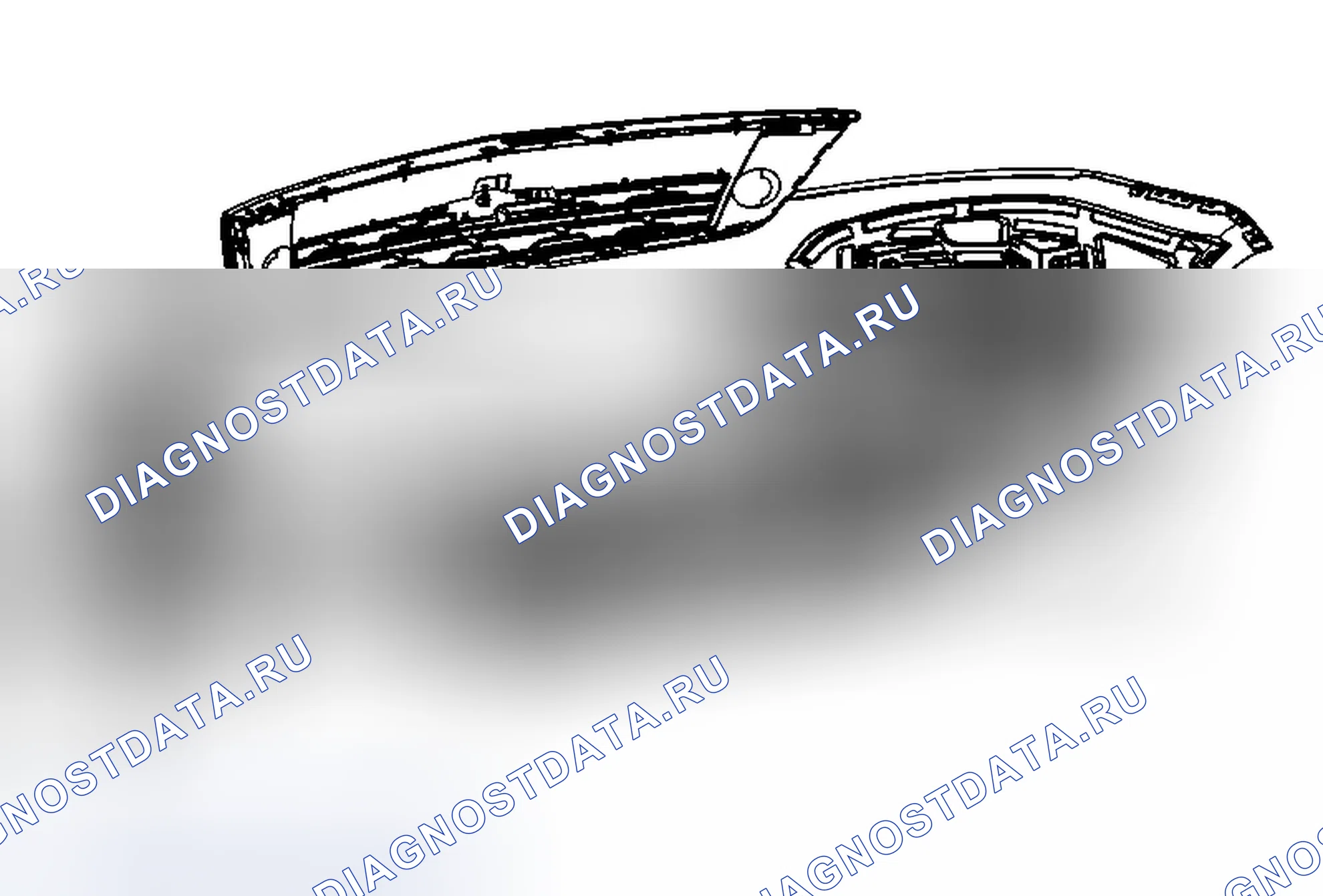 Рис. 40: Замена передней нижней решетки (траверса). GMC Acadia I рестайлинг