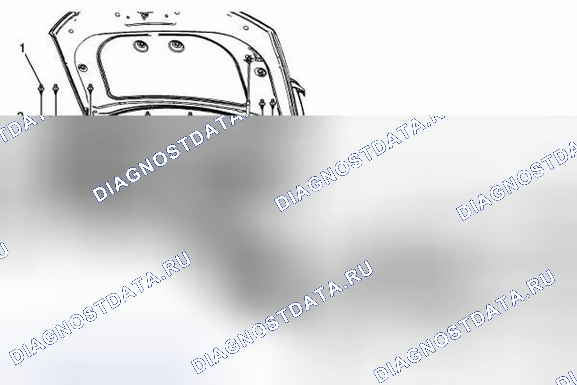 Рис. 26: Замена щитка переднего прицела в переднем отсеке. Kia Optima I