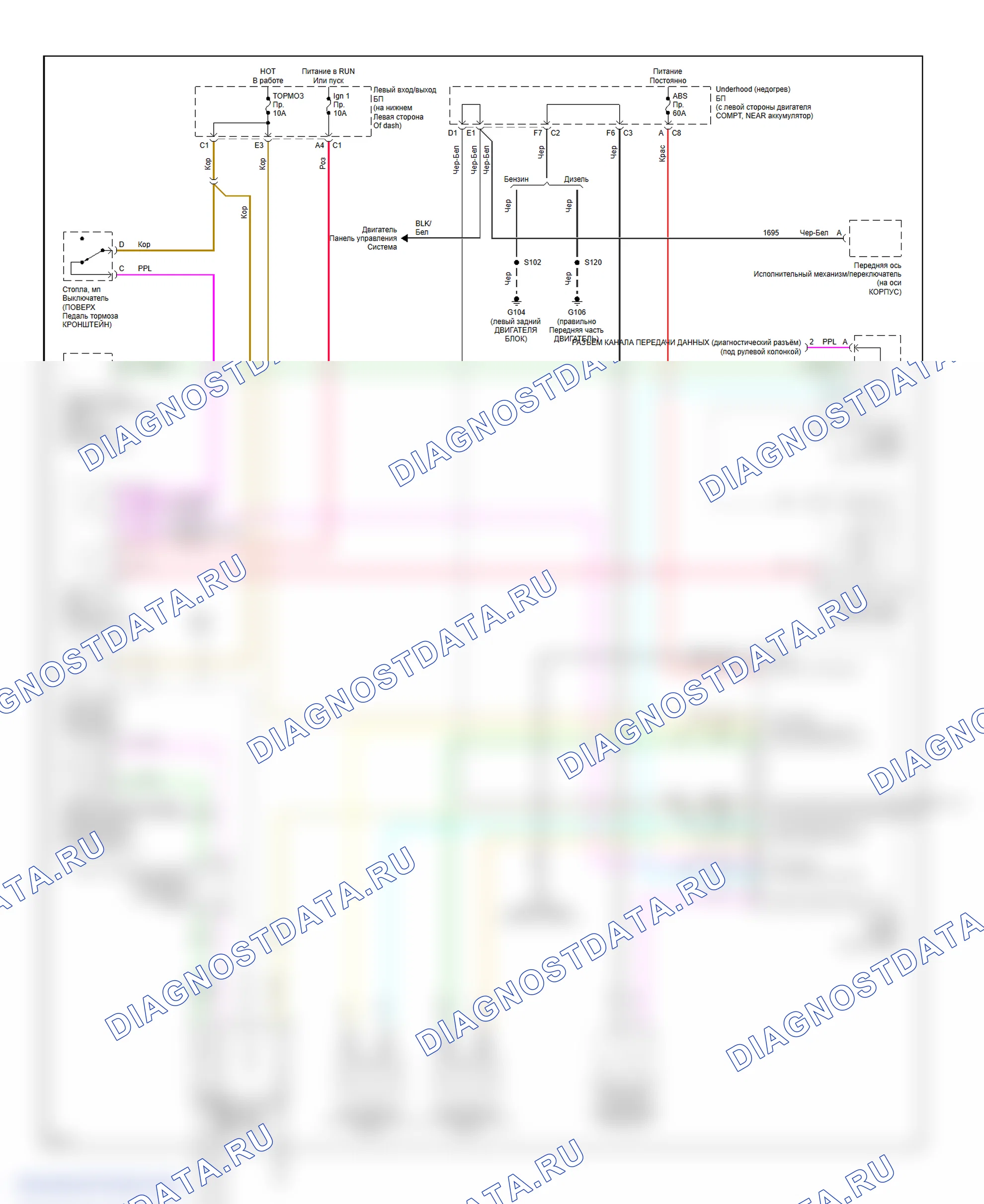 Anti-lock Brake Circuits, W/O Traction Control. GMC Sierra 2500 