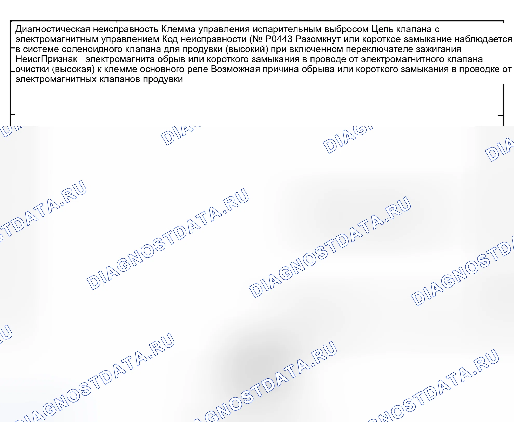 Рис. 22: Код неисправности No P0443 Неисправность цепи регулирующего клапана продувки системы контроля выбросов в результате испарения. Mazda Eunos 800 I