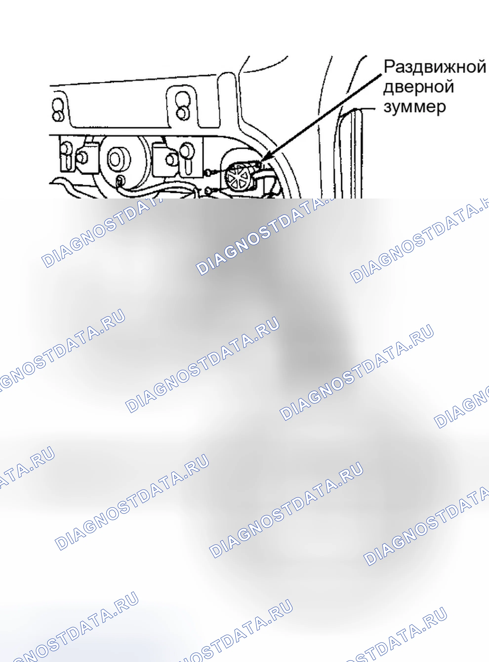 Рис. 31: ИСПЫТАНИЕ ЗУММЕРА РАЗДВИЖНОЙ ДВЕРИ. Honda Odyssey II