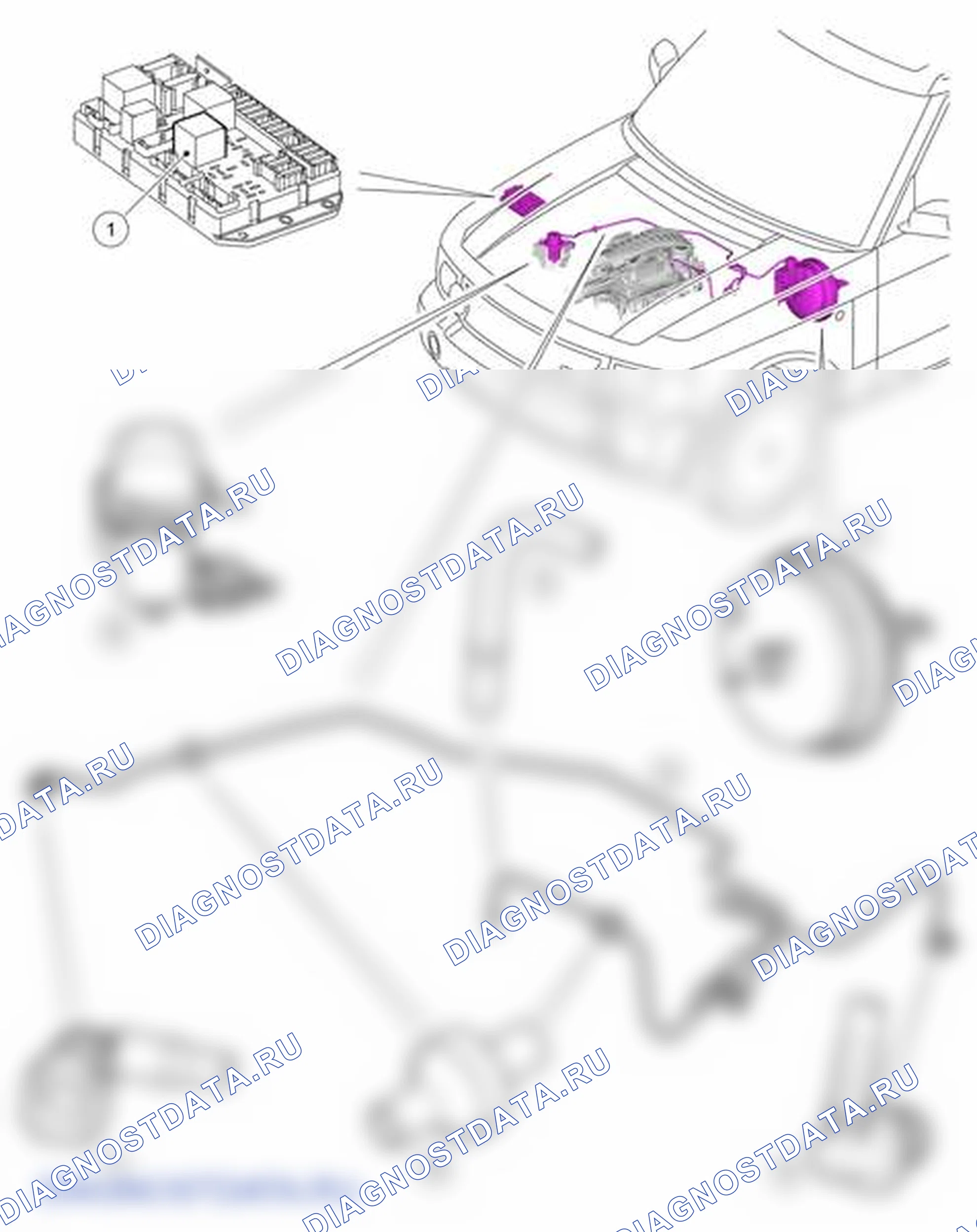 Рис. 39: Расположение компонентов - 4,2 л с наддувом. Land Rover Range Rover L322