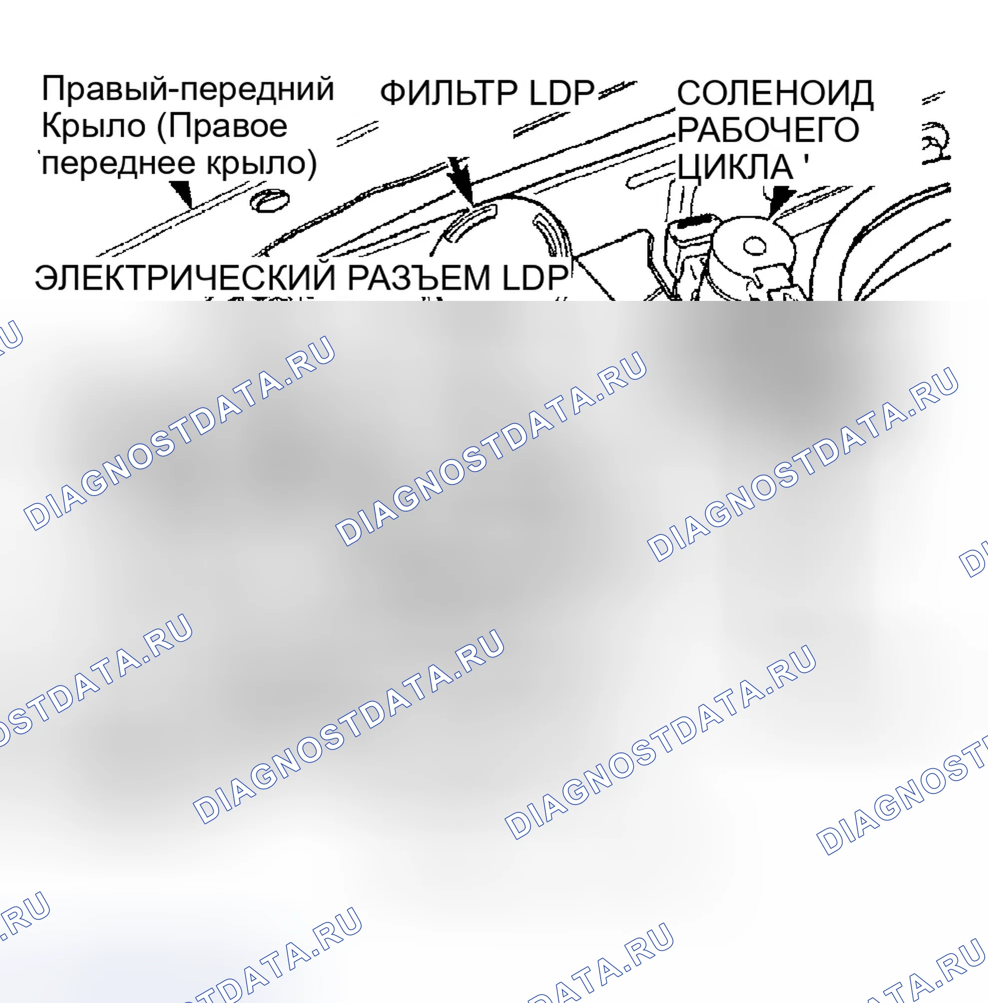 Рис. 301: РАСПОЛОЖЕНИЕ НАСОСА ДЛЯ ОБНАРУЖЕНИЯ УТЕЧЕК И СВЯЗАННЫХ С НИМ КОМПОНЕНТОВ. Dodge Pickup R2500 
