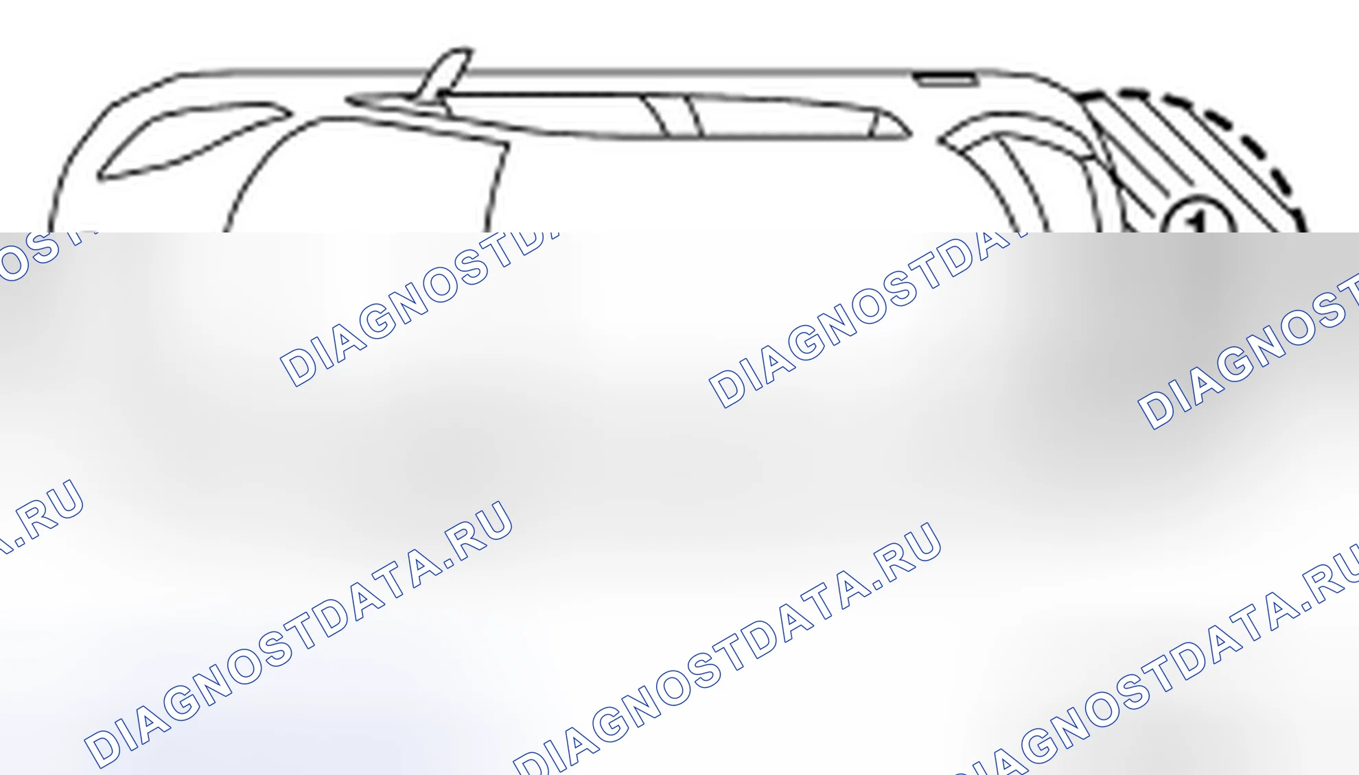 Рис. 130: ЗОНА ОБНАРУЖЕНИЯ АНТЕННЫ С ВНЕШНИМ КЛЮЧОМ. Nissan Leaf I