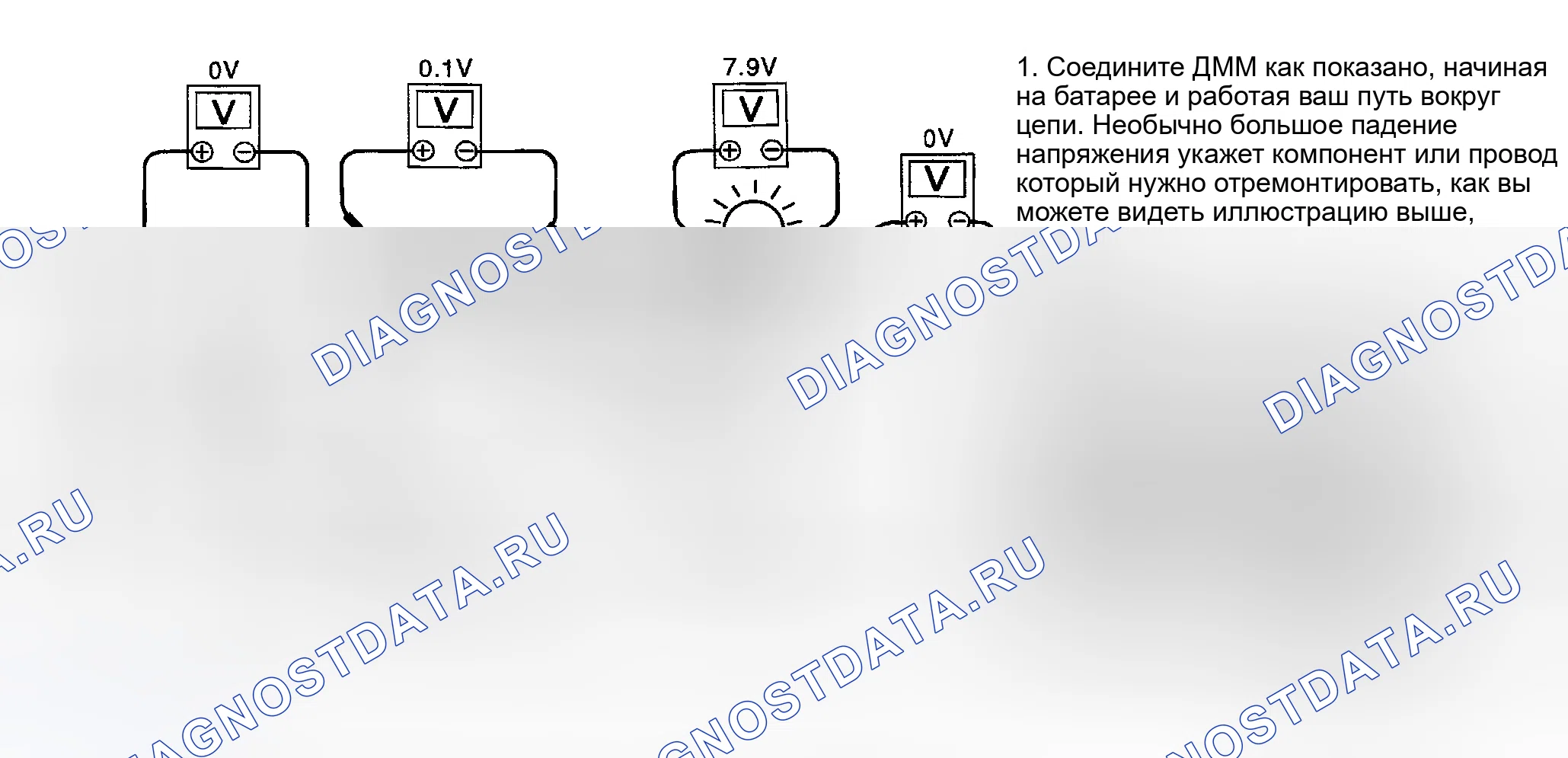 Рис. 47: ПОШАГОВОЕ ИЗМЕРЕНИЕ ПАДЕНИЯ НАПРЯЖЕНИЯ. Honda Odyssey (North America) I
