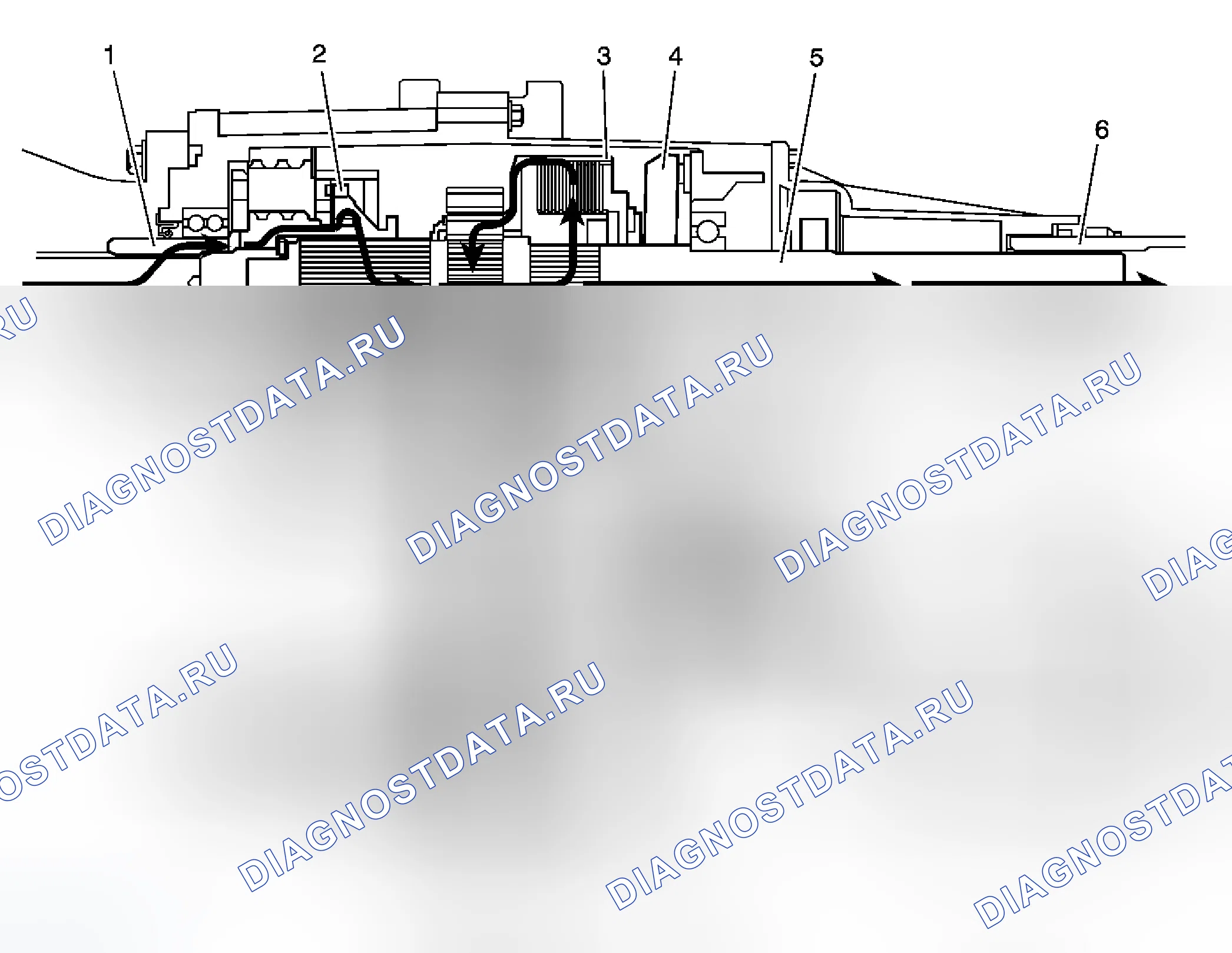 Рис. 12: Поток мощности 4HI и AWD. Chevrolet TrailBlazer I рестайлинг