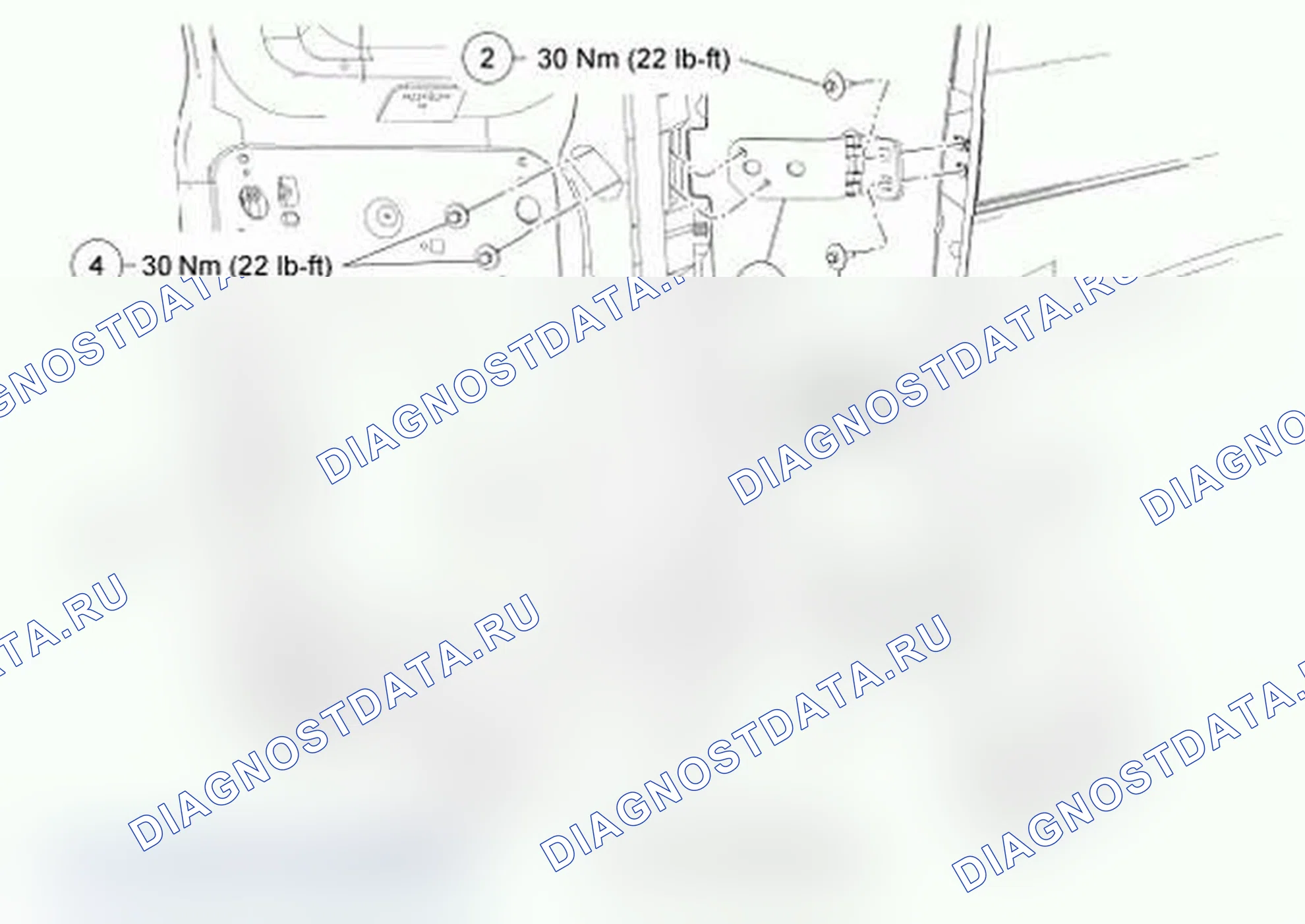 Рис. 26: Дверь - задний, боковой груз. Ford Econoline E250 