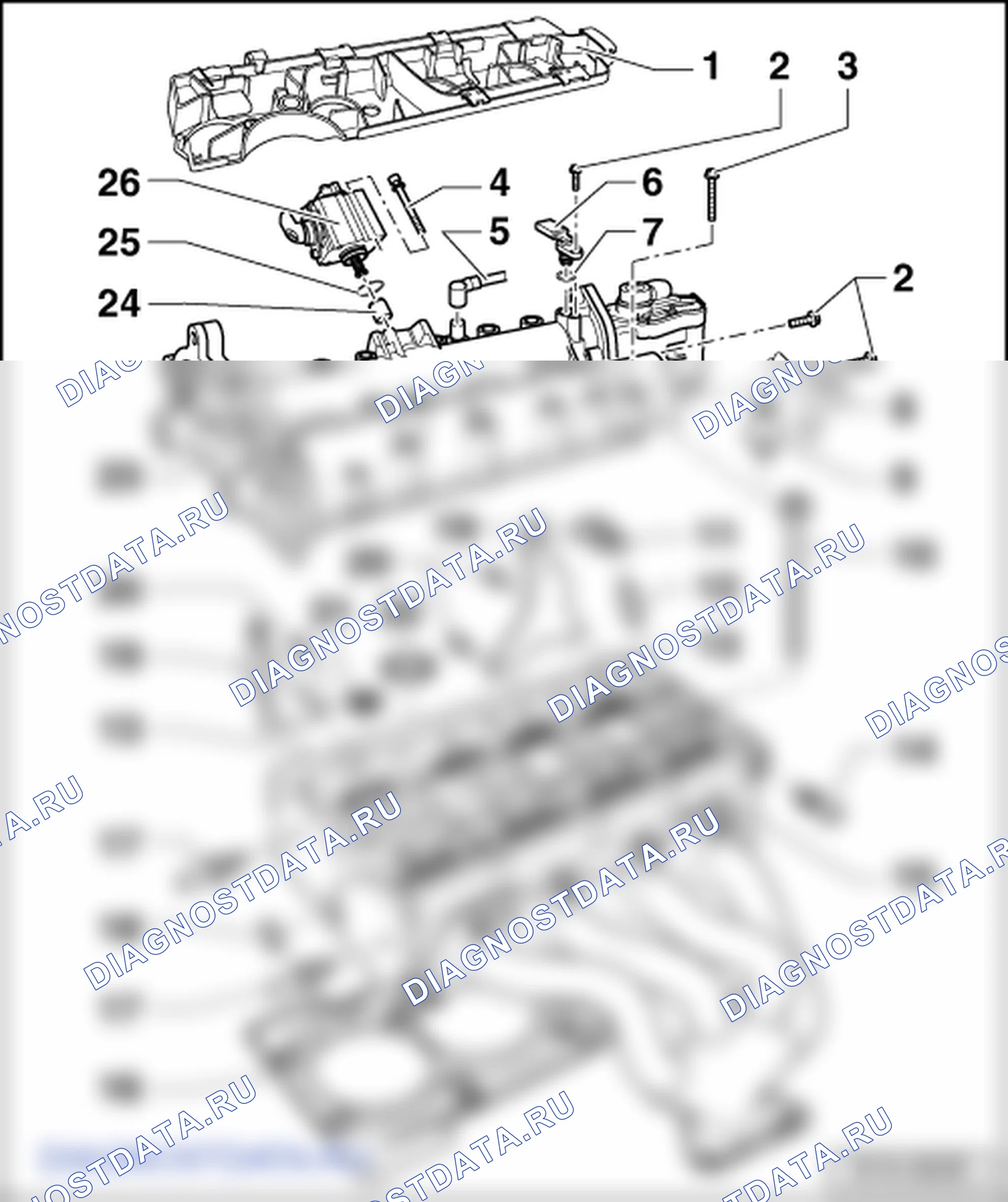 Головка блока цилиндров - 1-ая часть (1.6/85 кВт FSI). Skoda Octavia Ii
