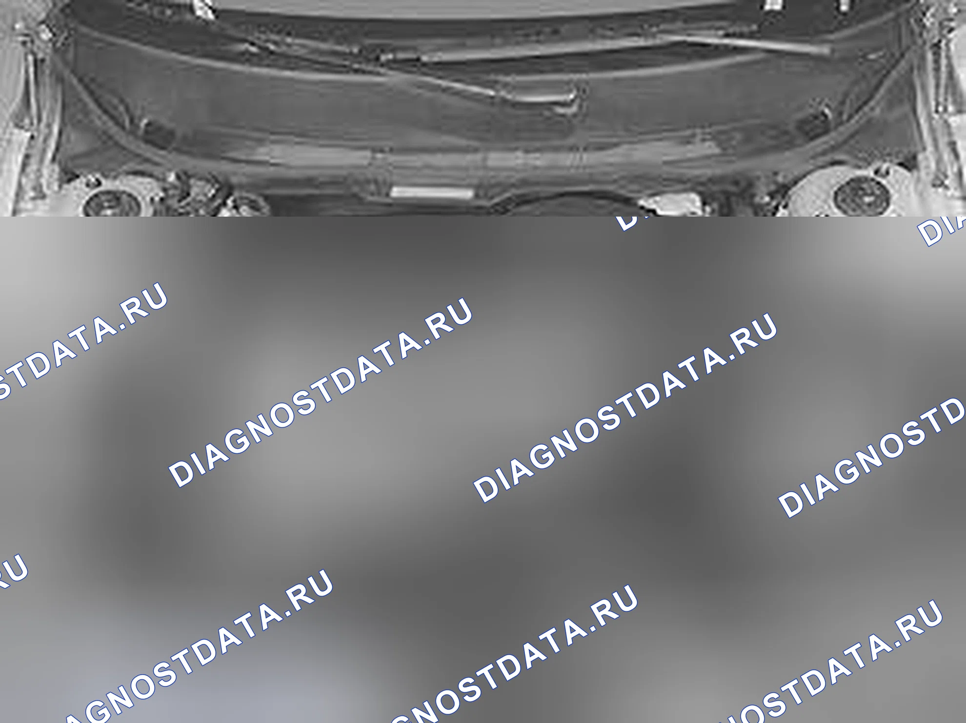 Рис. 626: Снятие компонентов моторного отсека. Volvo C70 I
