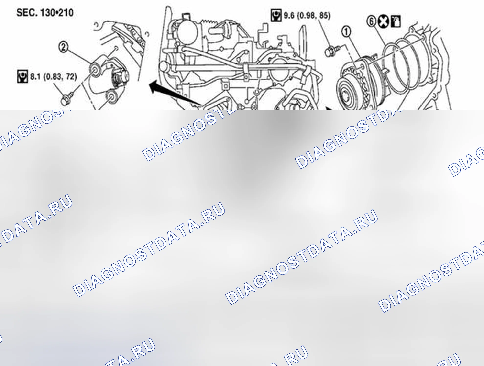 Рис. 45: Водяной насос: разнесенный вид. Suzuki Equator I