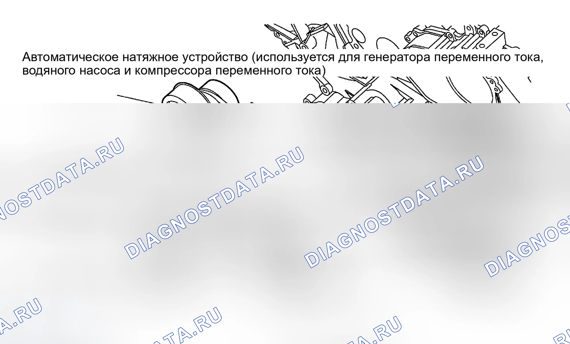 Рис. 75: АВТОМАТИЧЕСКИЙ НАТЯЖИТЕЛЬ ПРИВОДНОГО РЕМНЯ И НАТЯЖНОЙ ШКИВ. Infiniti FX45 I