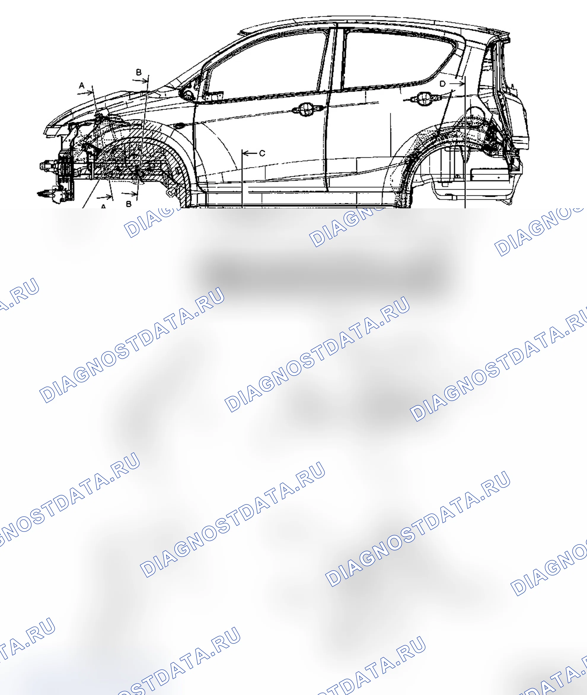 Места нанесения грунтовки. Opel Agila B
