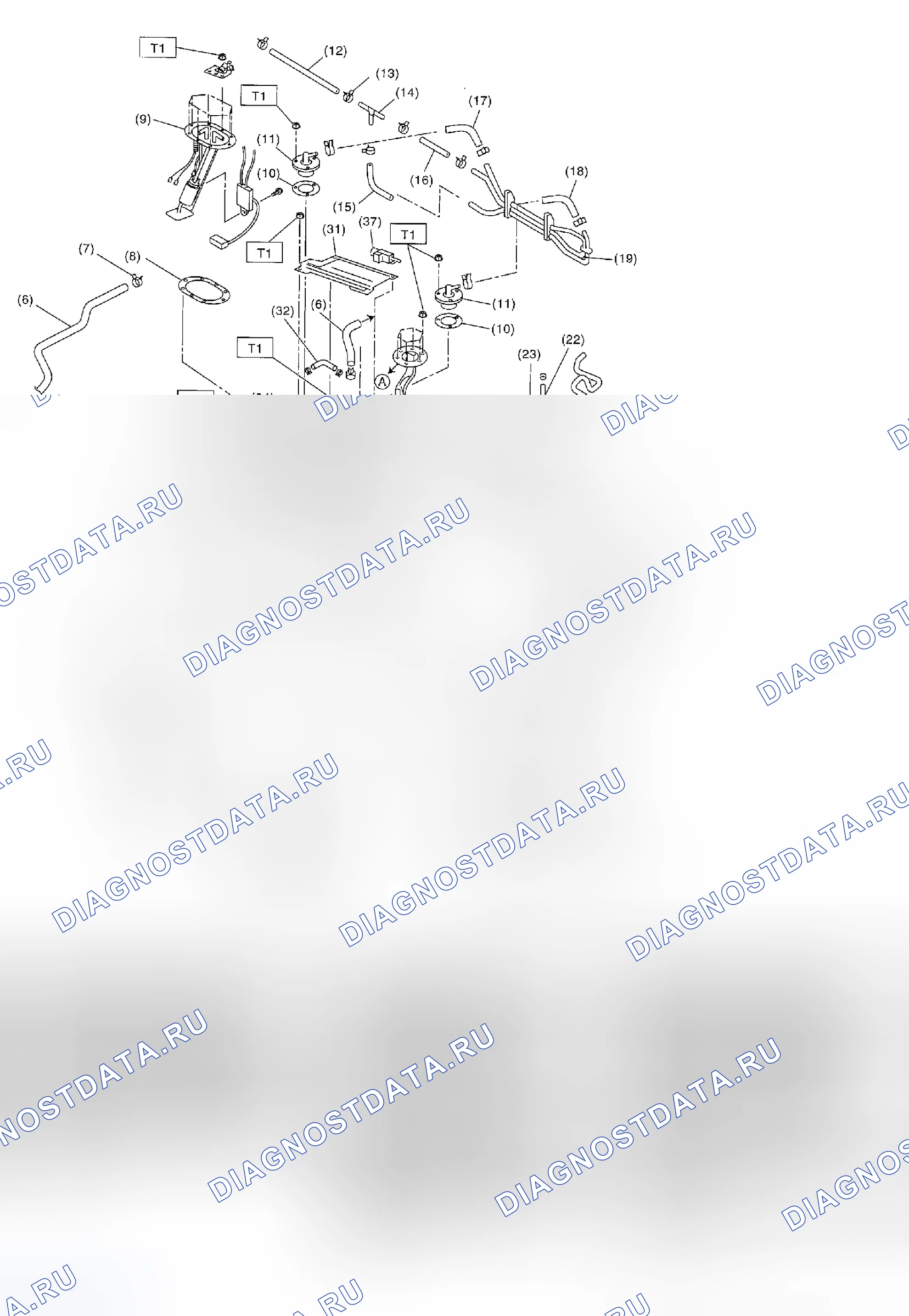 Рис. 133: ТОПЛИВНЫЙ БАК. Subaru Impreza WRX GD/GG рестайлинг