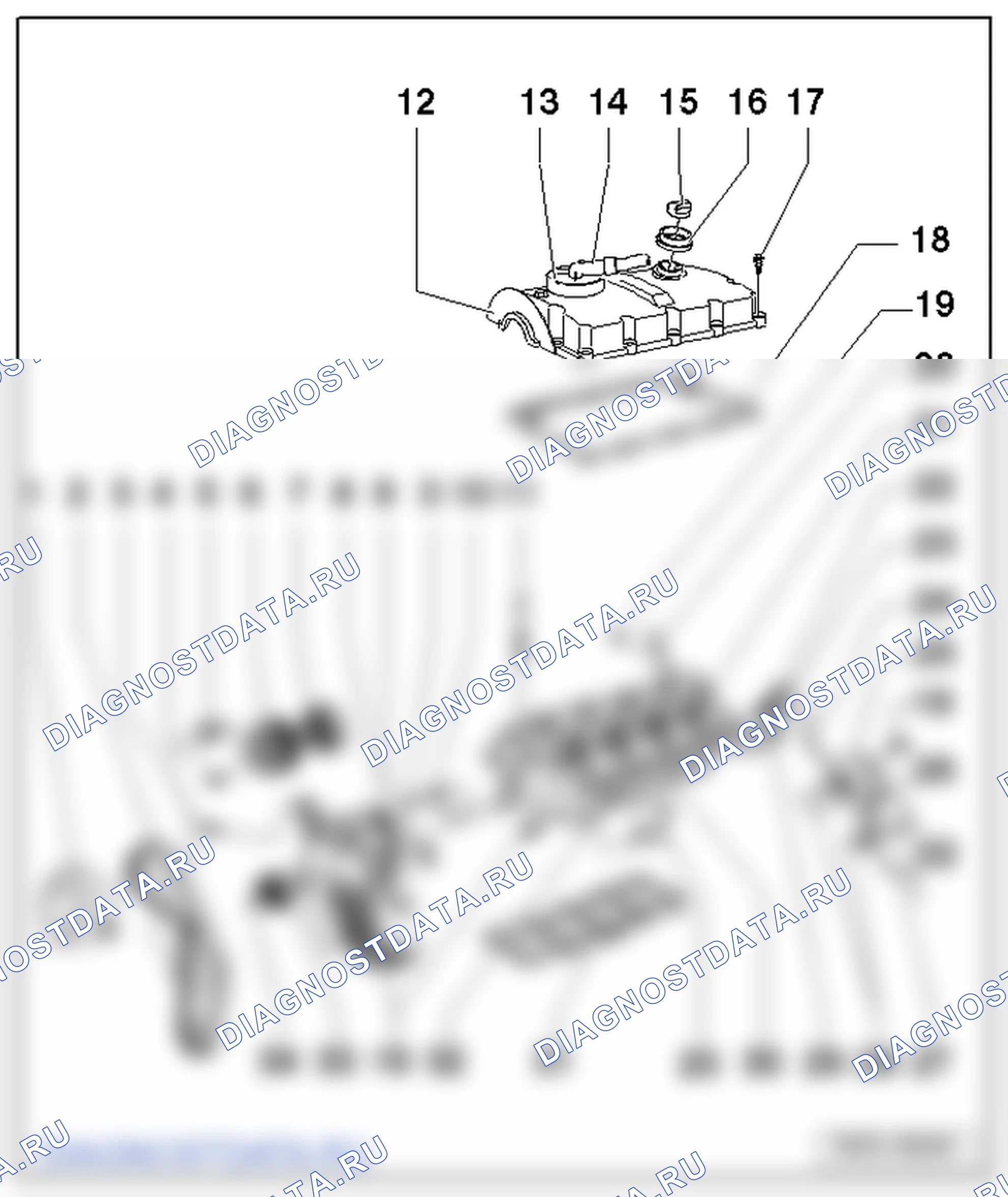 Детали и узлы головки блока цилиндров. Volkswagen Caddy Iii